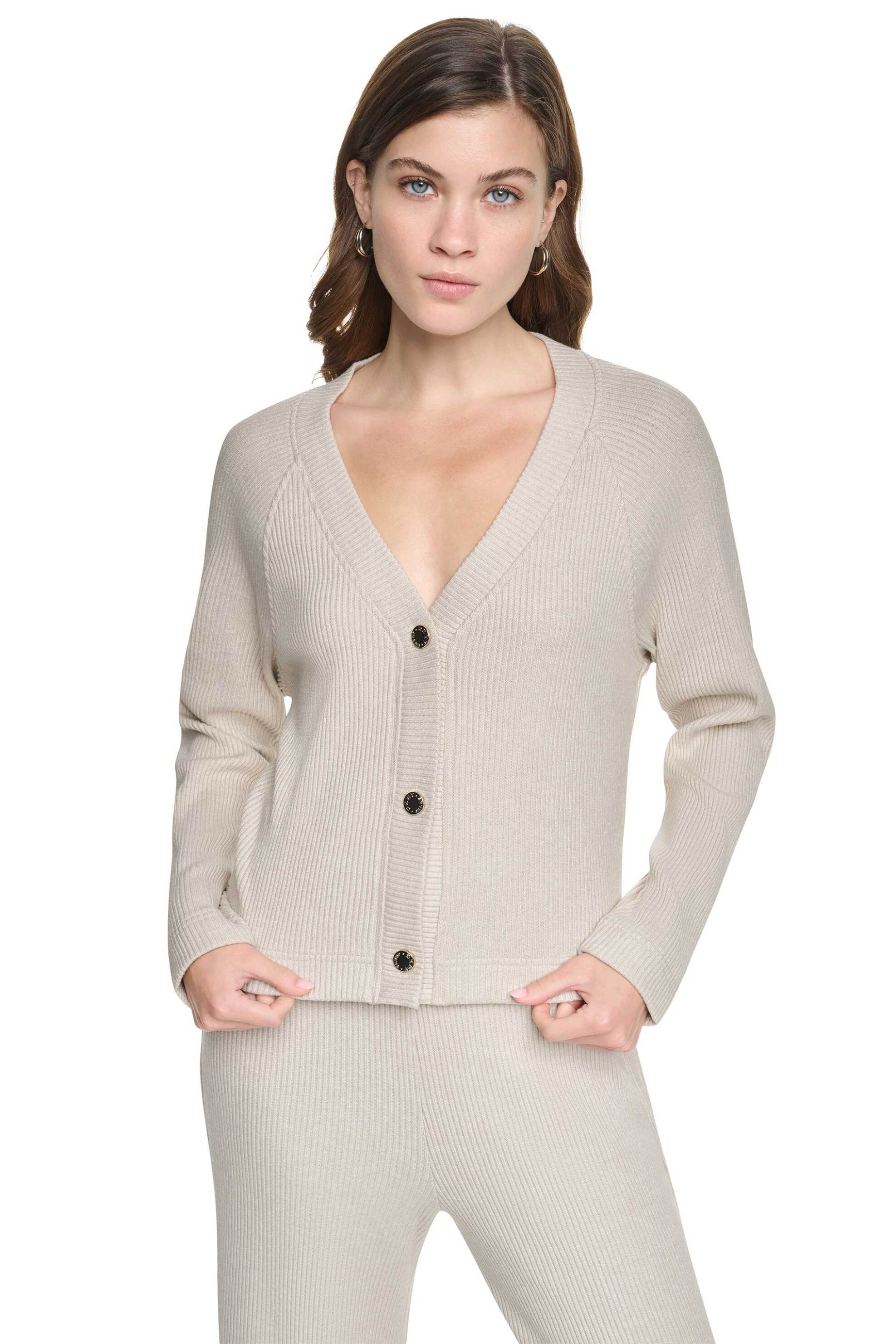 DKNY γυναικεία ζακέτα ribbed - DJ6J6304 Εκρού
