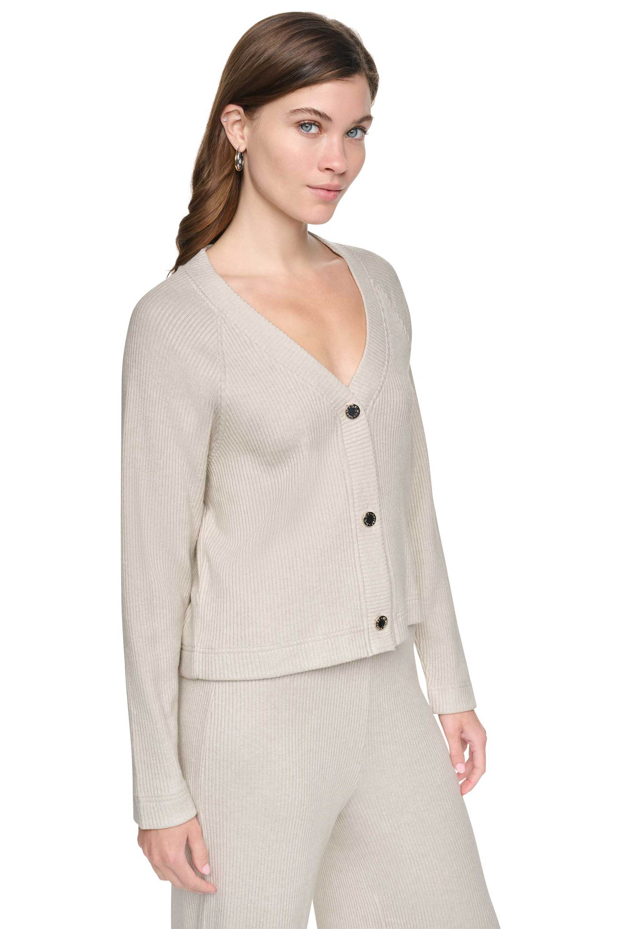 DKNY DKNY γυναικεία ζακέτα ribbed - DJ6J6304 Εκρού - 3