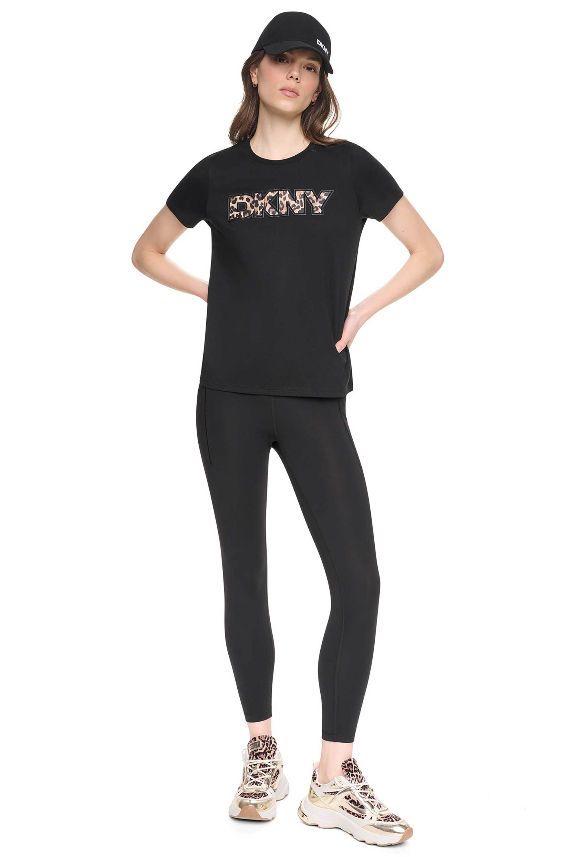 DKNY γυναικείο βαμβακερό T-shirt με animal logo print - DP6T1830 Μαύρο