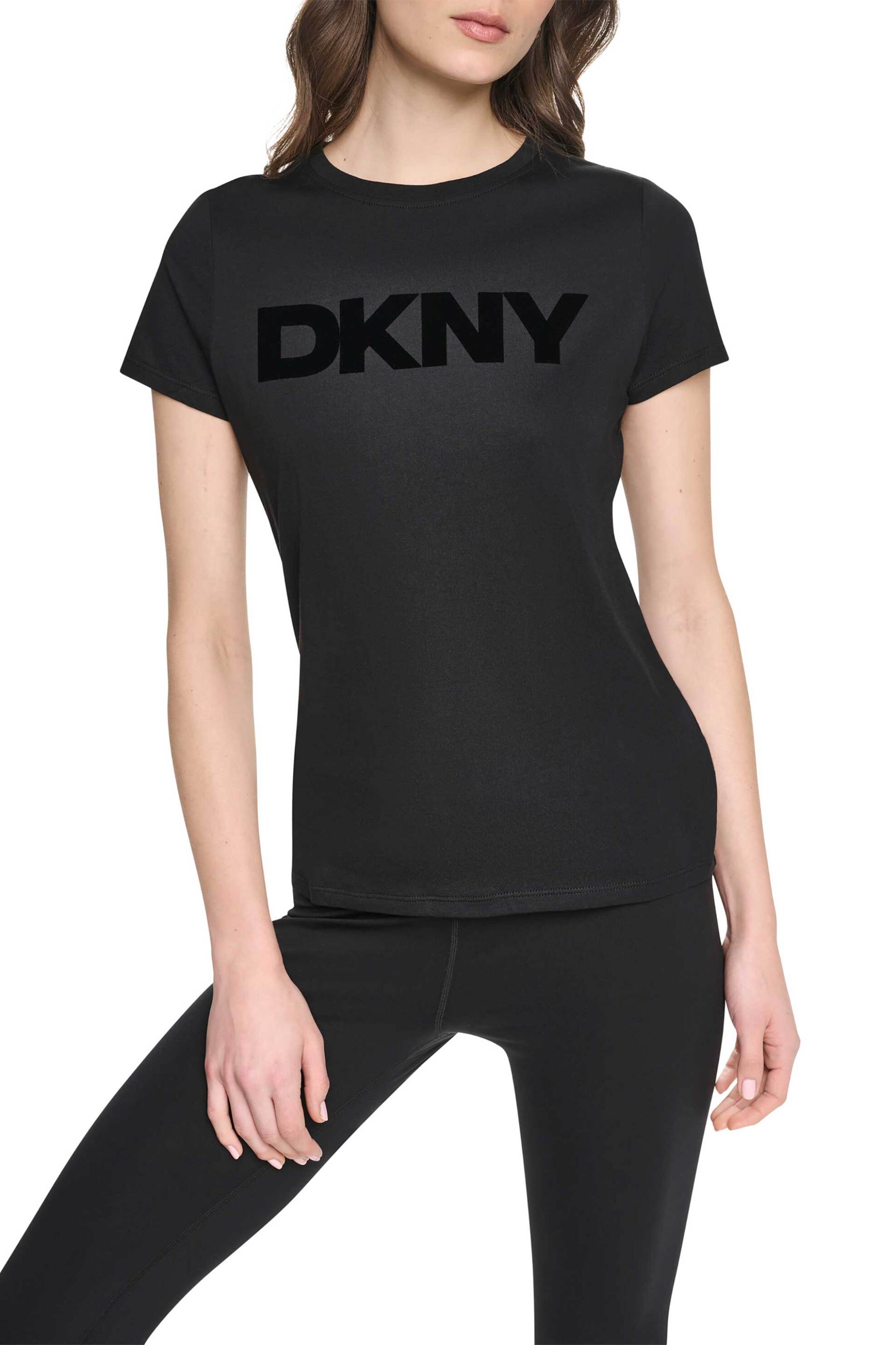 DKNY γυναικείο βαμβακερό T-shirt με logo print - DP6T1849 Μαύρο