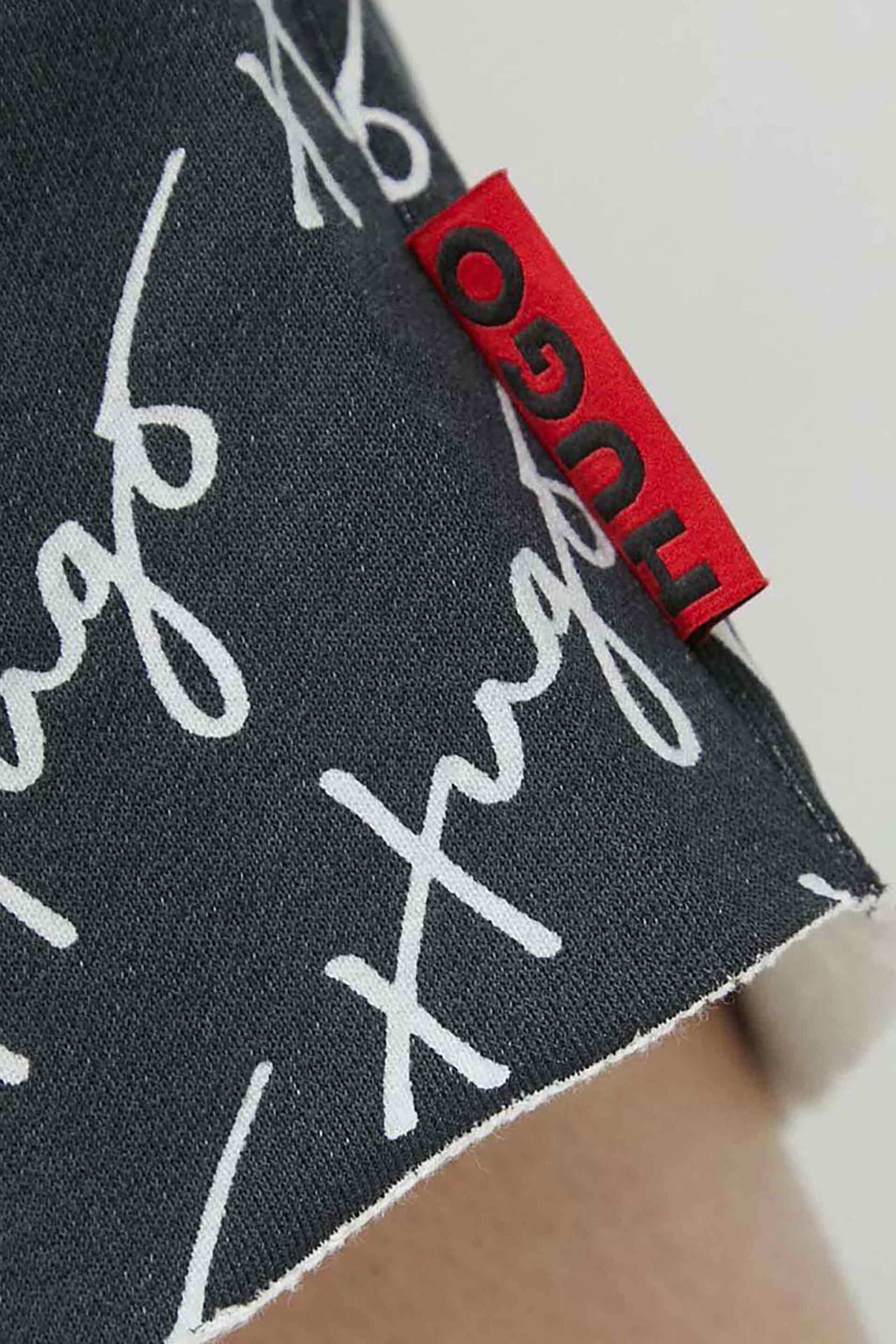 HUGO Hugo γυναικείο σορτς βαμβακερό με all-over handwritten logo print και ελαστική μέση "Nasinde" - 50486339 Μαύρο - 3
