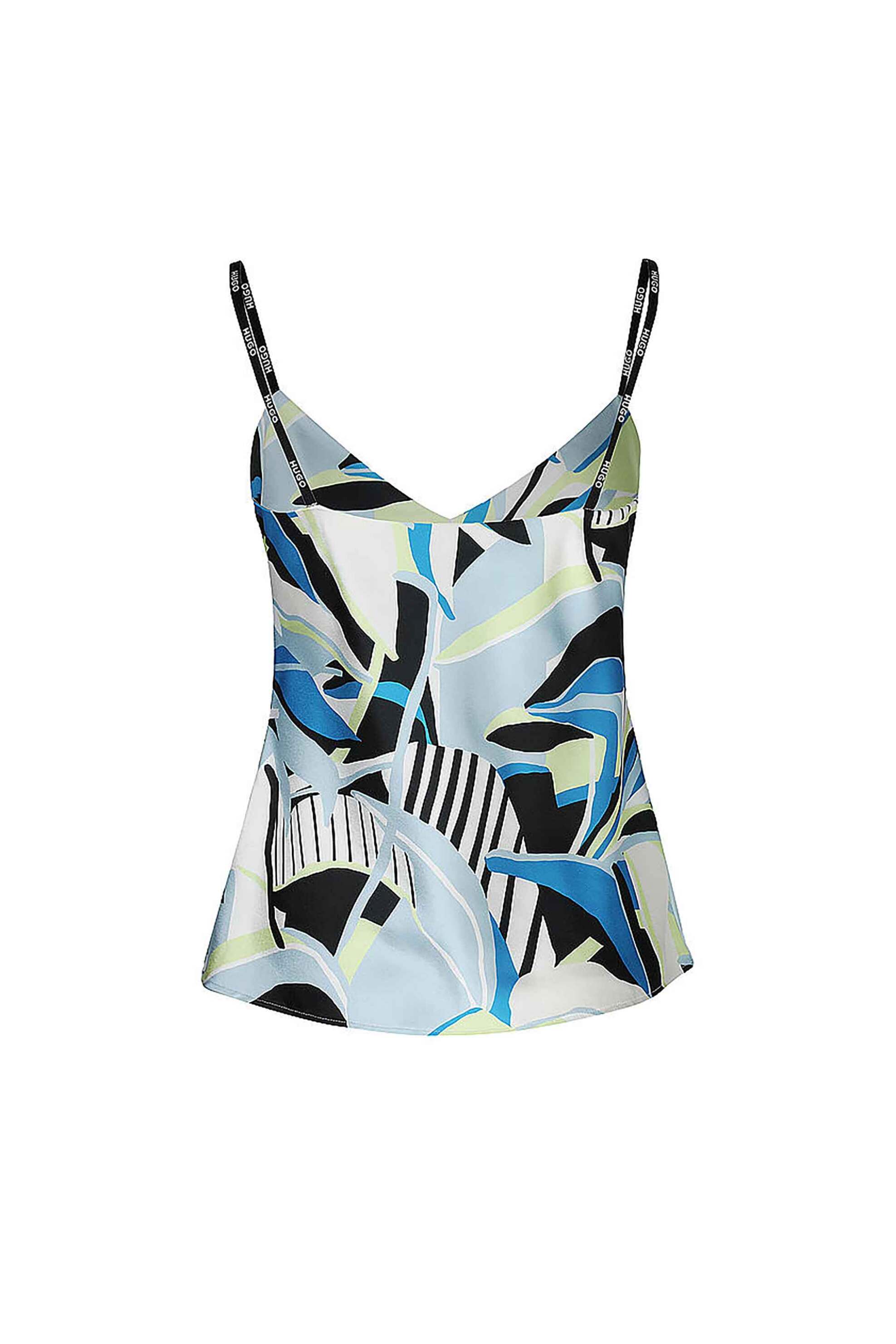 Hugo Boss Γυναικείο Top Αμάνικο με All-Over Print Και V Λαιμόκοψη Casrina-1 - 50490401