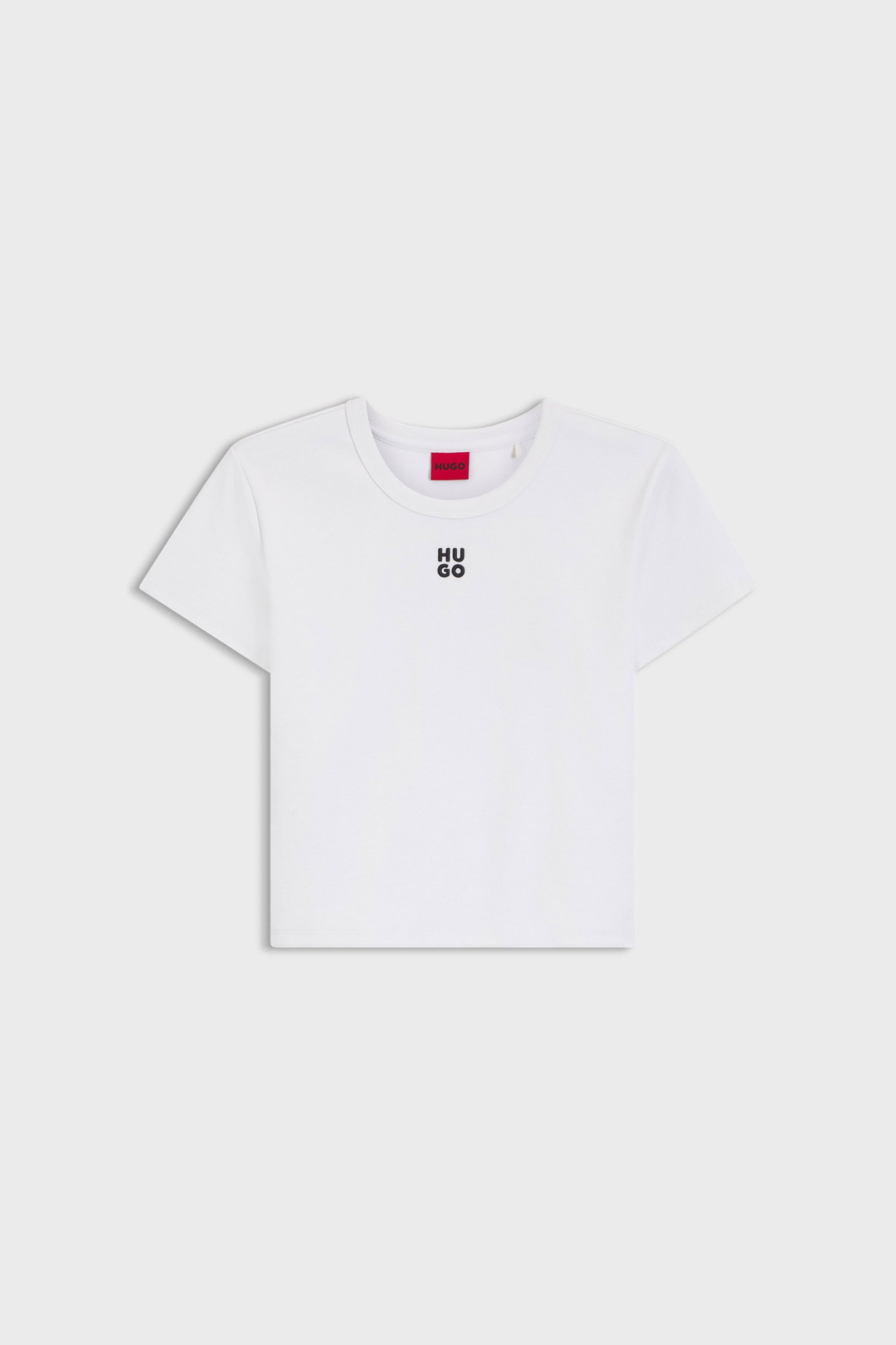 Hugo Boss Γυναικείο T-Shirt Βαμβακερό Μονόχρωμο με Λογότυπο Delanor - 50512000 Λευκό