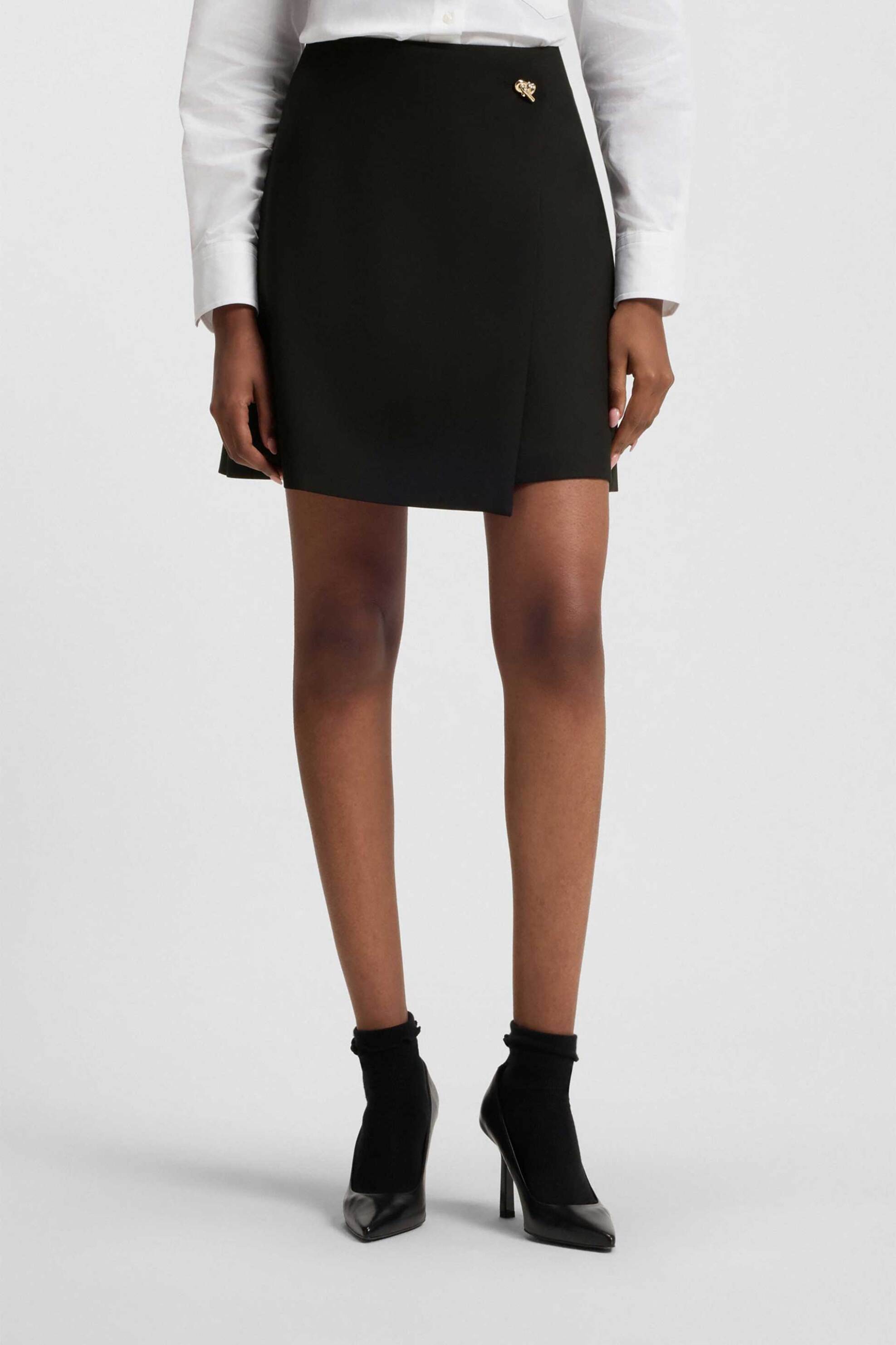 Hugo Boss γυναικεία mini φούστα κρουαζέ με χρυσό κουμπί Regular Fit "Raluni" - 50547624 Μαύρο φωτογραφία