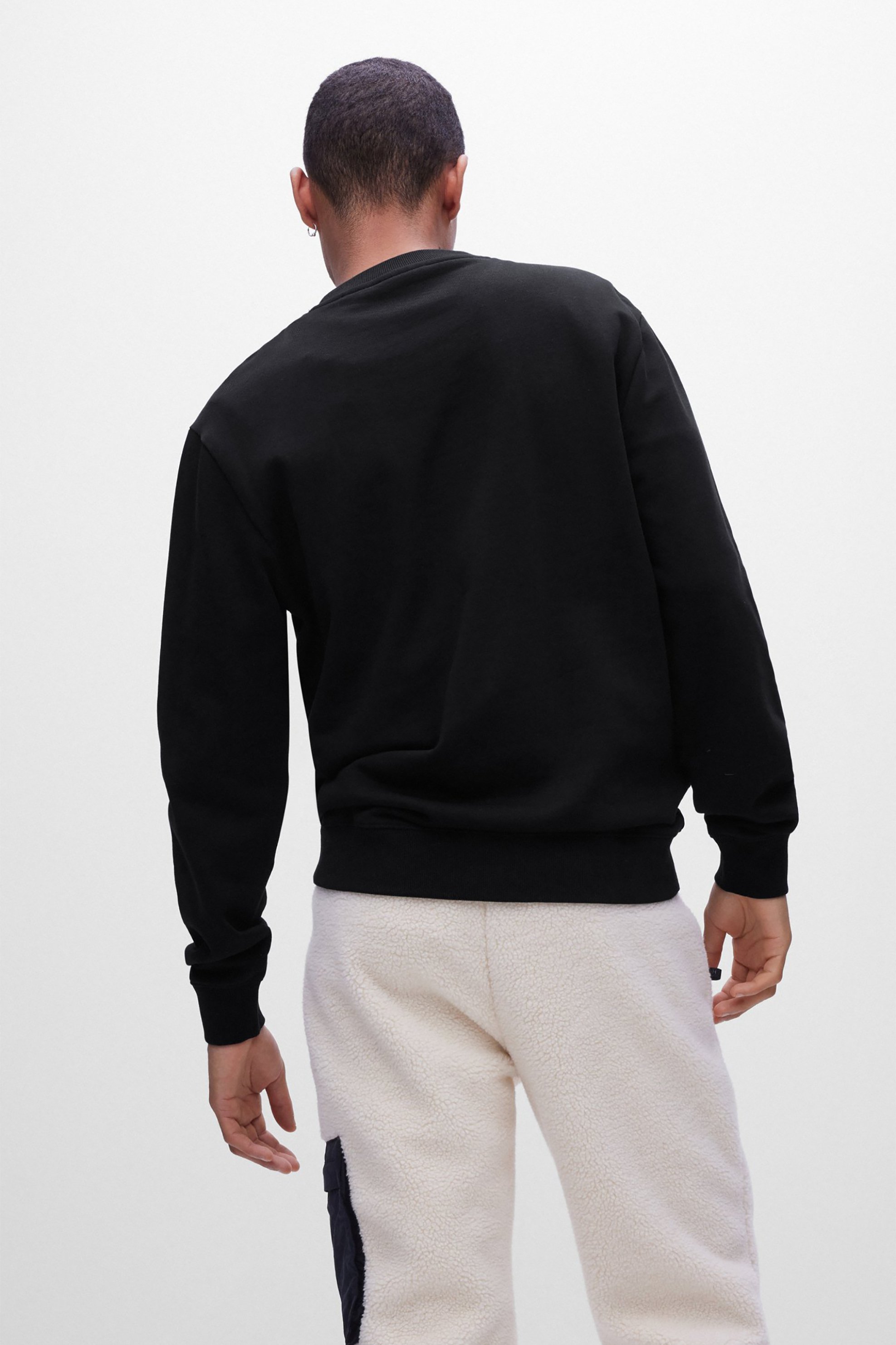 Hugo Ανδρική Μπλούζα Φούτερ με Logo Print Regular Fit Dem - 50477328 Μαύρο
