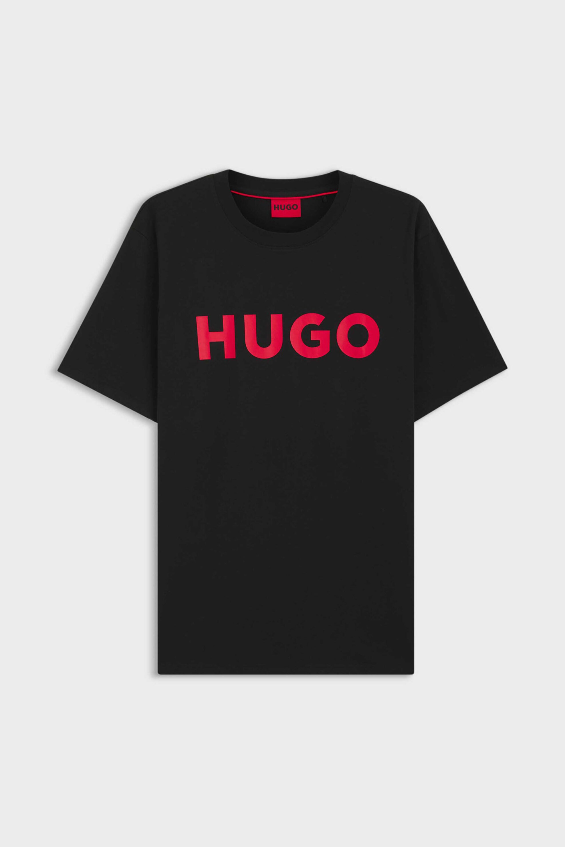 Hugo Boss Ανδρικό T-Shirt με Logo Print Regular Fit Dulivio - 50467556 Μαύρο Κόκκινο