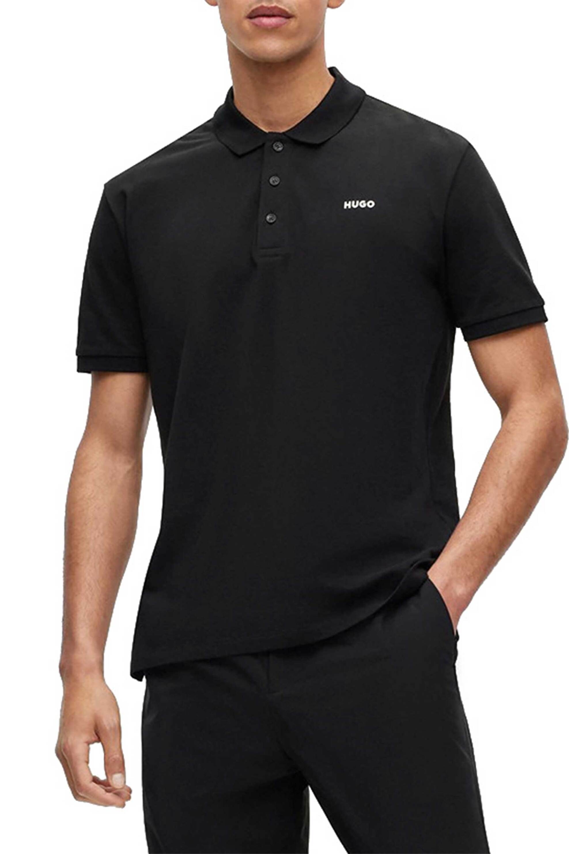 Hugo Boss ανδρική μπλούζα πόλο με κλασικό γιακά και κοντό μανίκι 