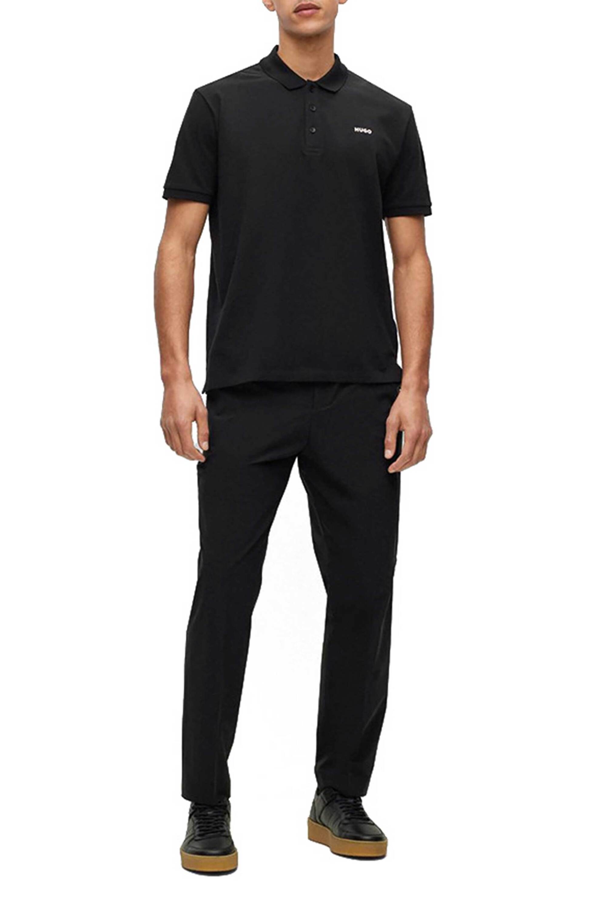 Hugo Boss ανδρική μπλούζα πόλο με κλασικό γιακά και κοντό μανίκι "Donos" - 50466182 Μαύρο φωτογραφία