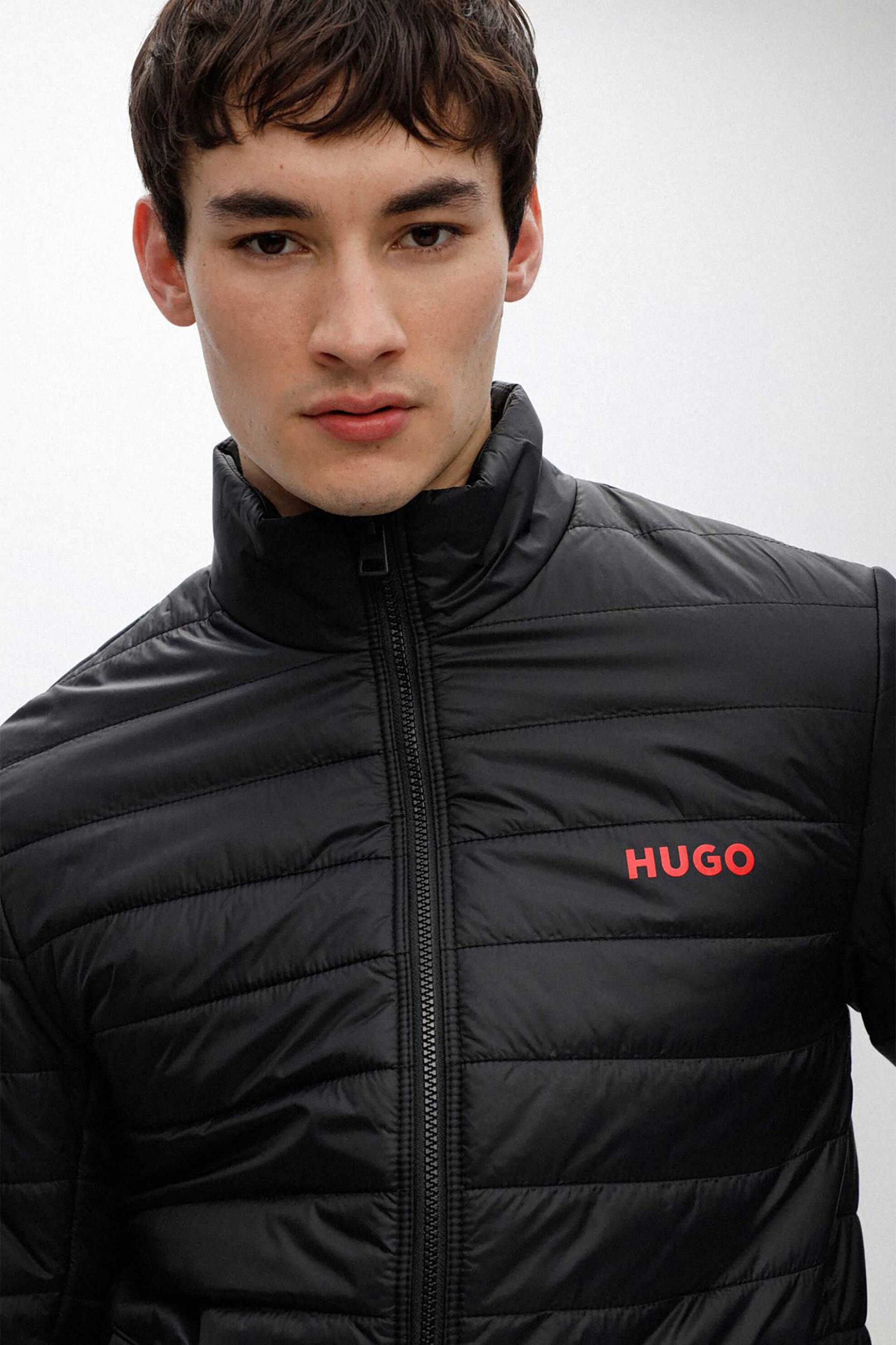 Hugo Boss ανδρικό μπουφάν καπιτονέ με ψηλό γιακά και logo print "Benti" - 50468719 Μαύρο φωτογραφία
