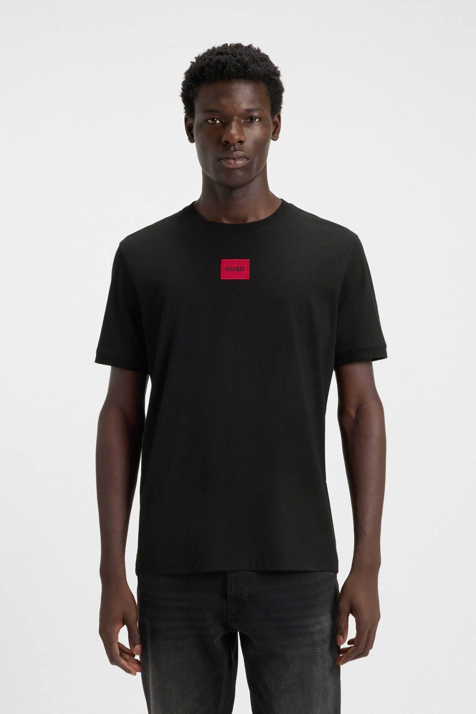 Hugo Boss ανδρικό T-shirt με contrast logo patch Regular Fit "Diragolino" - 50447978 Μαύρο