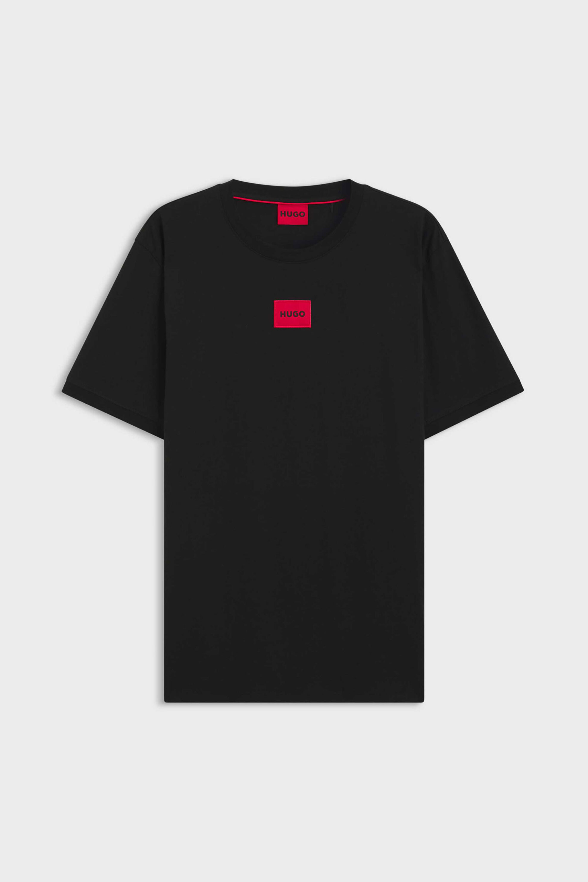 Hugo Boss Ανδρικό T-Shirt με Contrast Logo Patch Regular Fit Diragolino - 50447978 Μαύρο