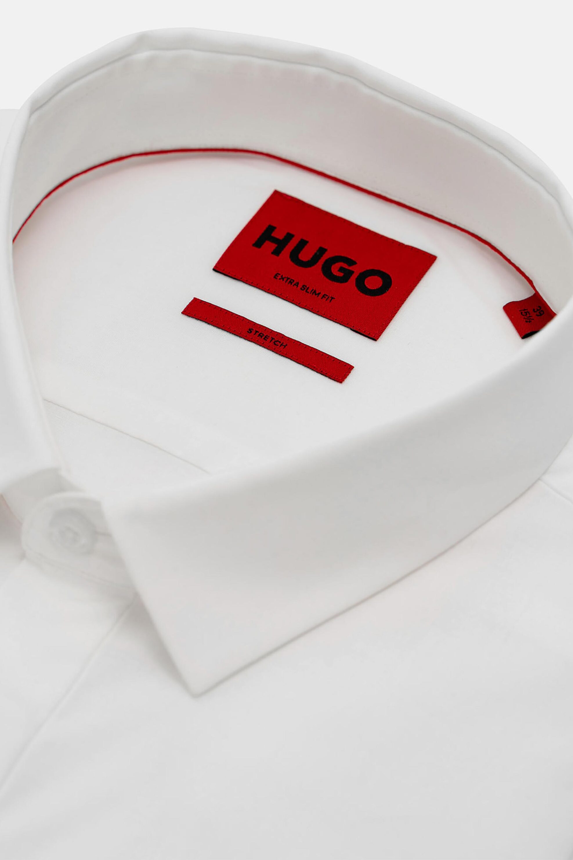 Hugo Boss Ανδρικό Πουκάμισο Μονόχρωμο με Κλασικό Γιακά Ejinar - 50489847 Λευκό