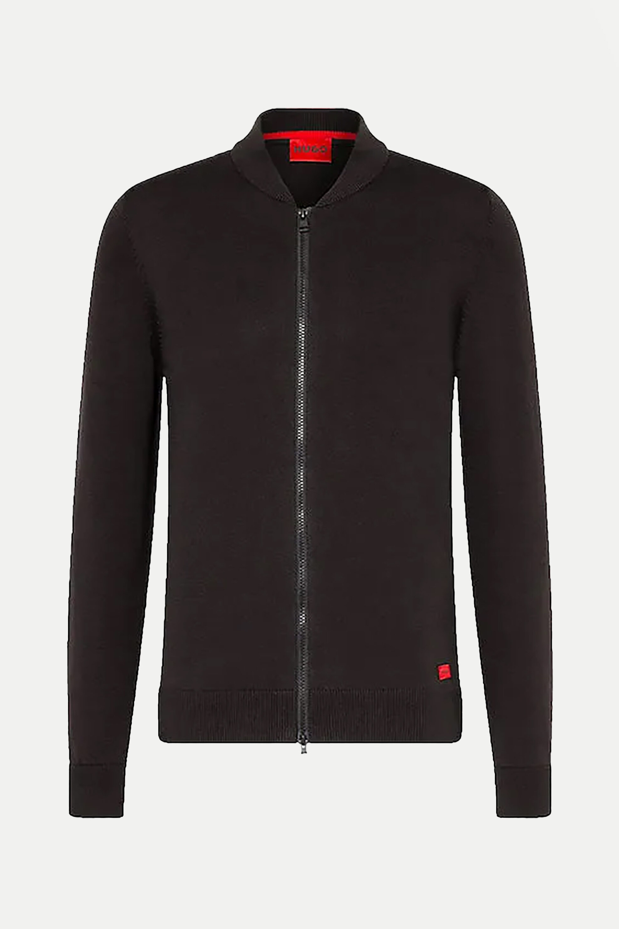 Hugo Boss ανδρική ζακέτα βαμαβκερή μονόχρωμη με contrast logo patch "San Jaque-C" - 50474809 Μαύρο