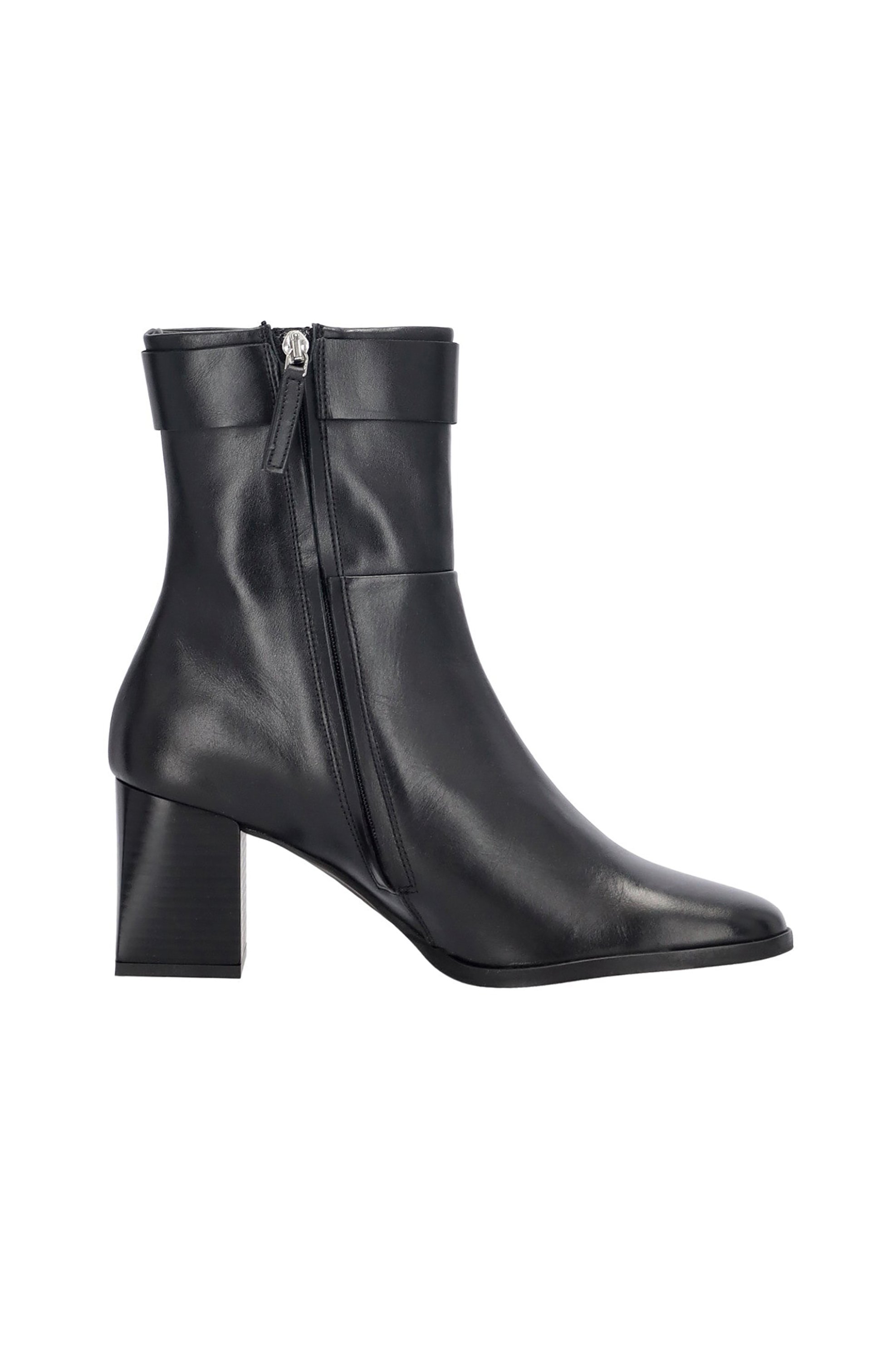 HUGO Hugo Boss γυναικεία ankle δερμάτινα μποτάκια με μεταλλικό λογότυπο "Gaia" - 50480943 Μαύρο - 2