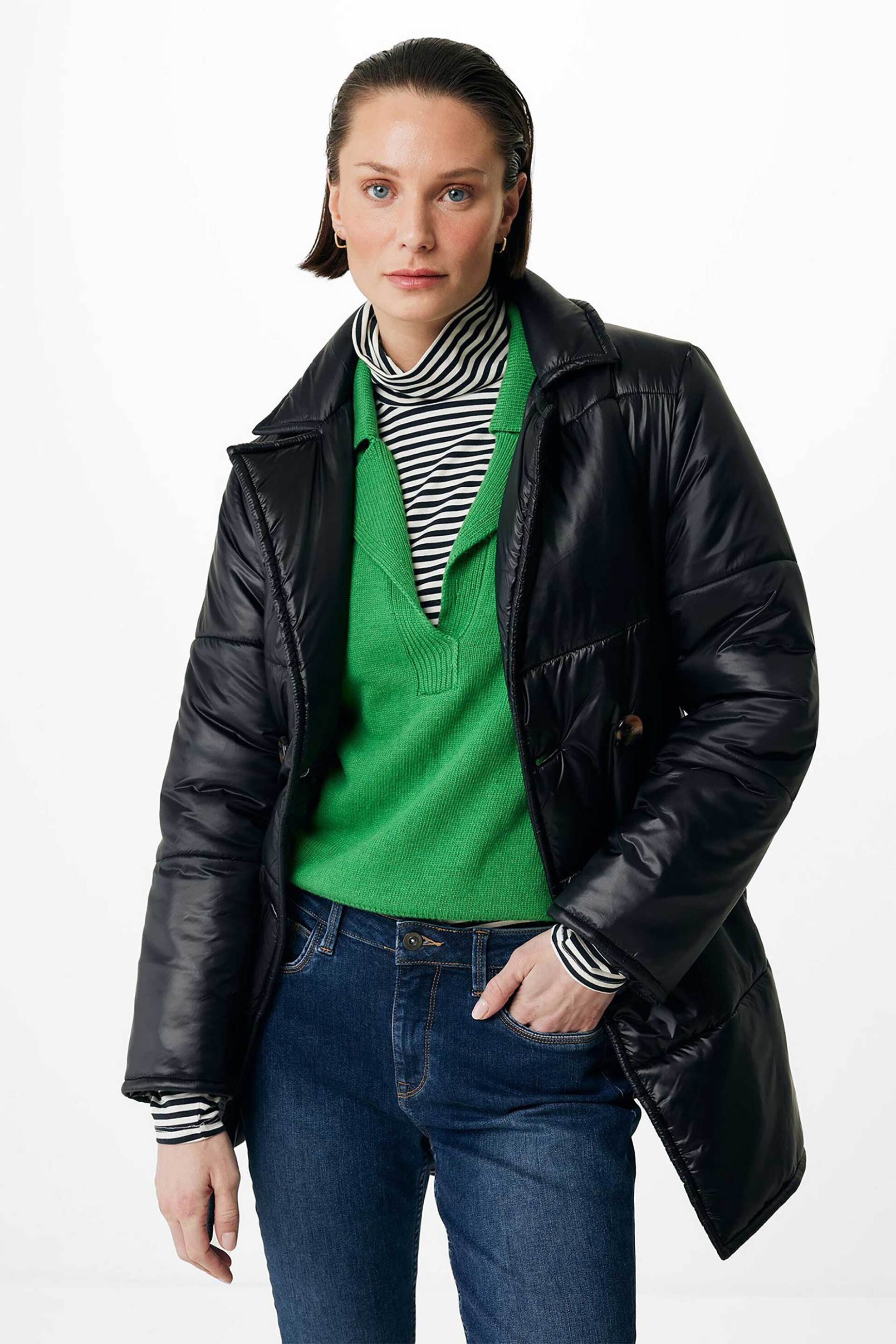 MEXX Mexx γυναικείο καπιτονέ μπουφάν με ζώνη - NO1123036W Μαύρο - 3