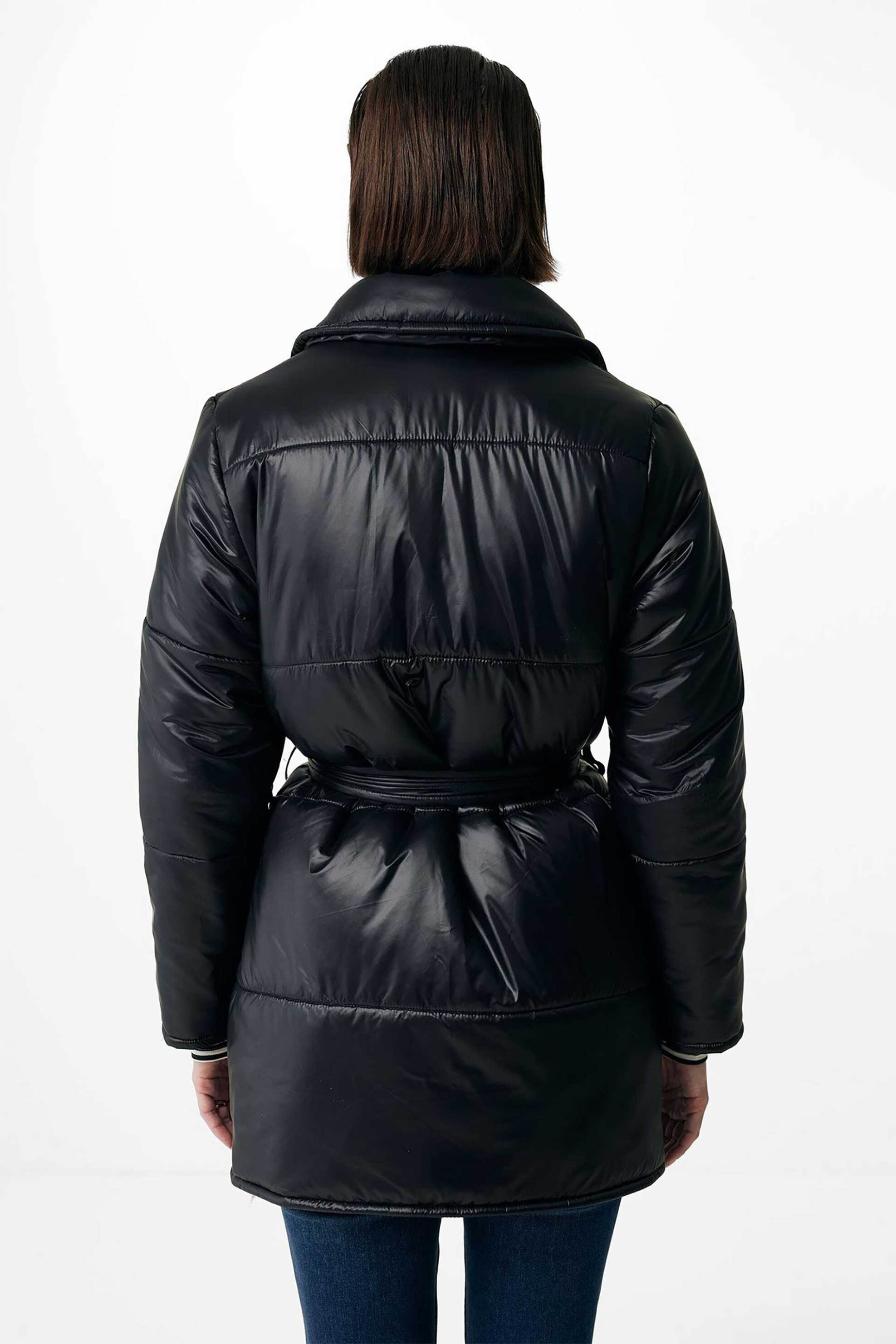 MEXX Mexx γυναικείο καπιτονέ μπουφάν με ζώνη - NO1123036W Μαύρο - 4