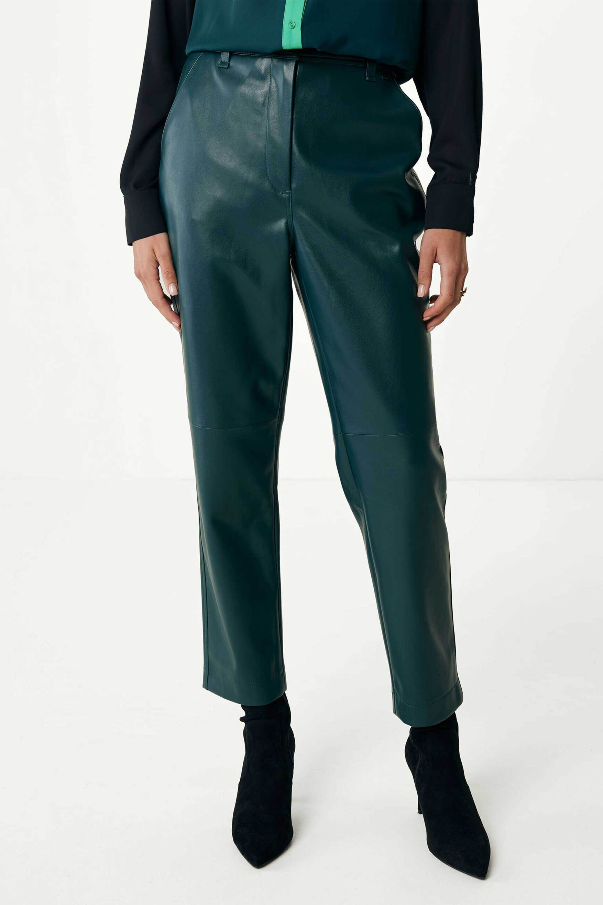 MEXX Mexx γυναικείο παντελόνι από faux leather - NO1327036W Πράσινο Σκούρο - 3