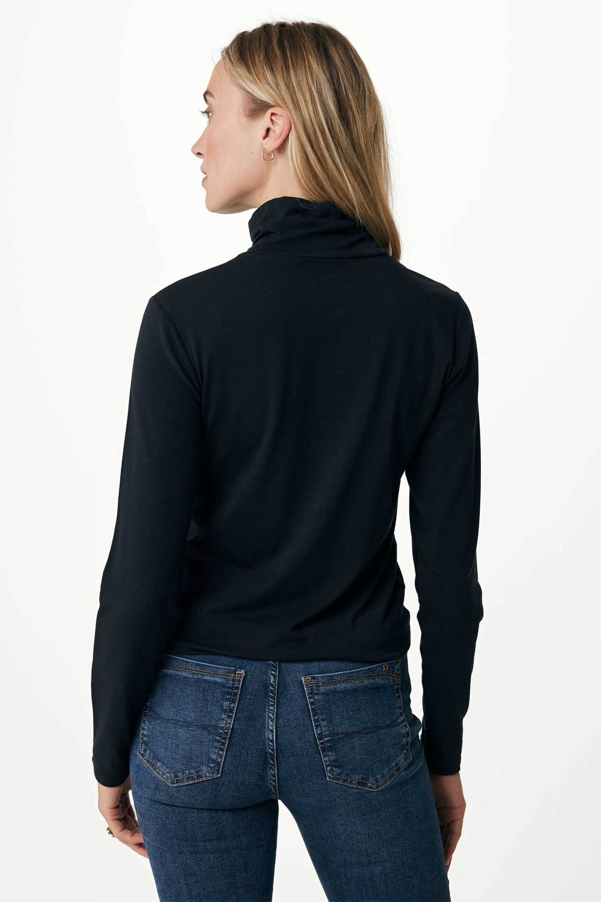 MEXX Mexx γυναικεία μπλούζα πλεκτή ζιβάγκο - OT2102036W Μαύρο - 4
