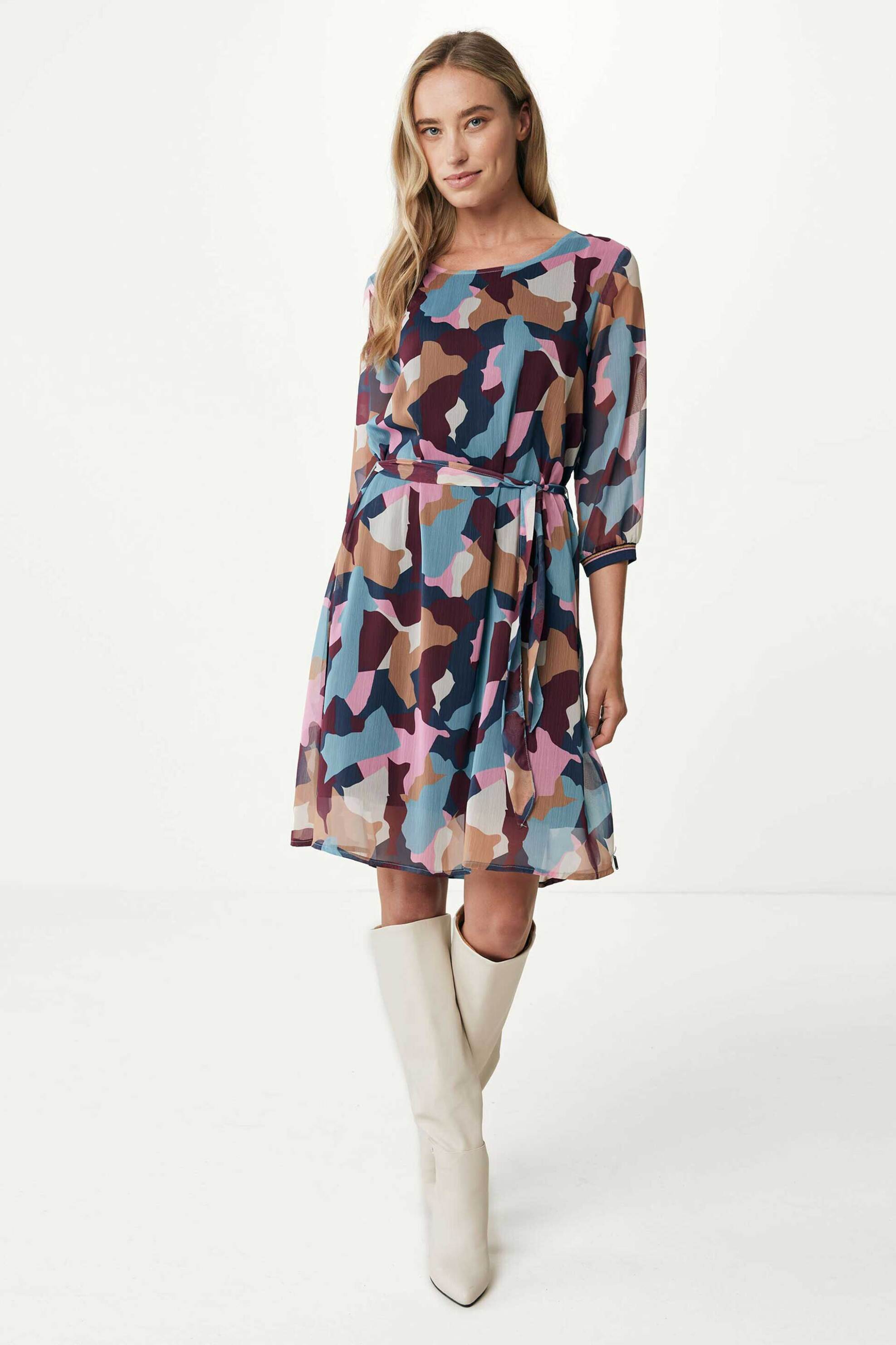 Mexx γυναικείο mini φόρεμα με print - TU0608036W Πετρόλ