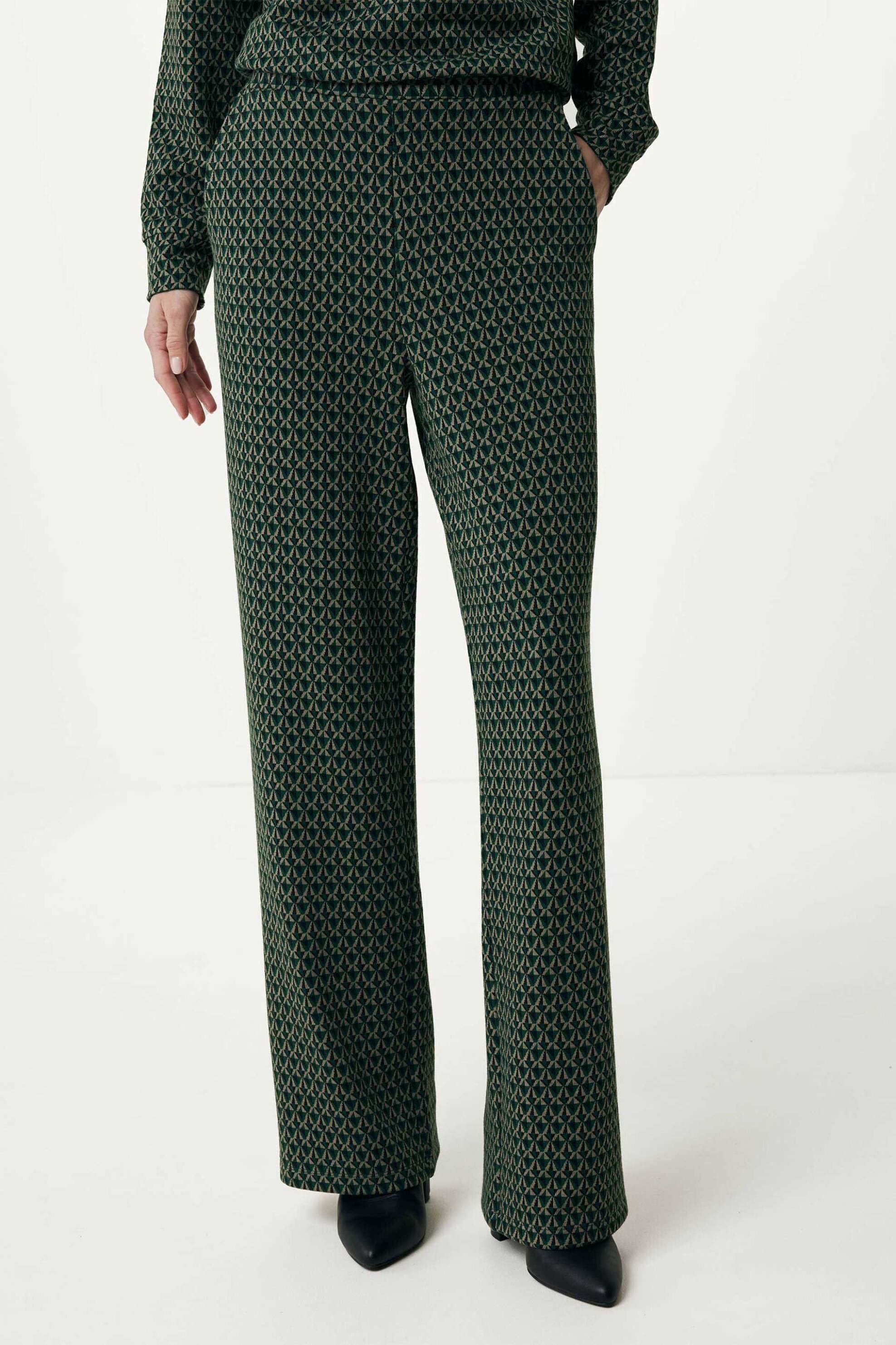 MEXX Mexx γυναικείο jacquard παντελόνι με μικροσχέδιο - TU1326036W Πράσινο Σκούρο - 3