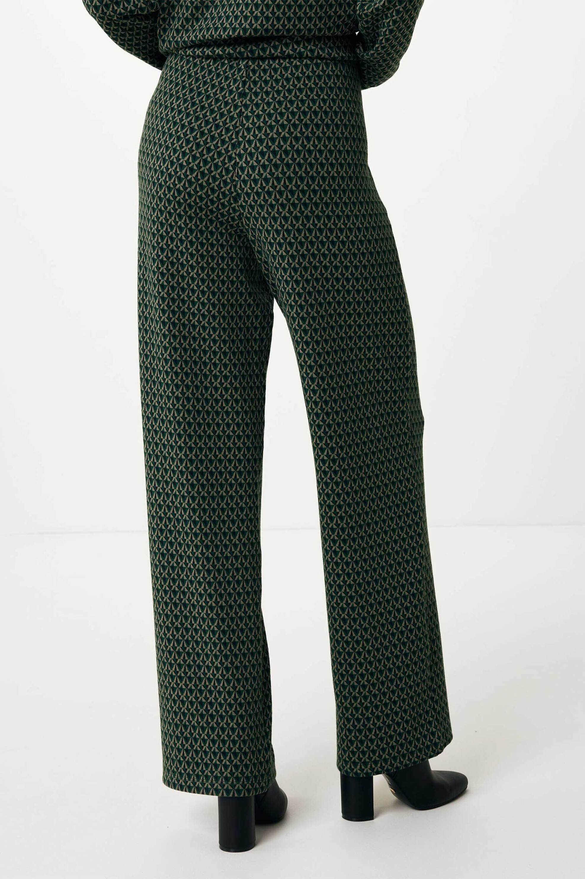 MEXX Mexx γυναικείο jacquard παντελόνι με μικροσχέδιο - TU1326036W Πράσινο Σκούρο - 4