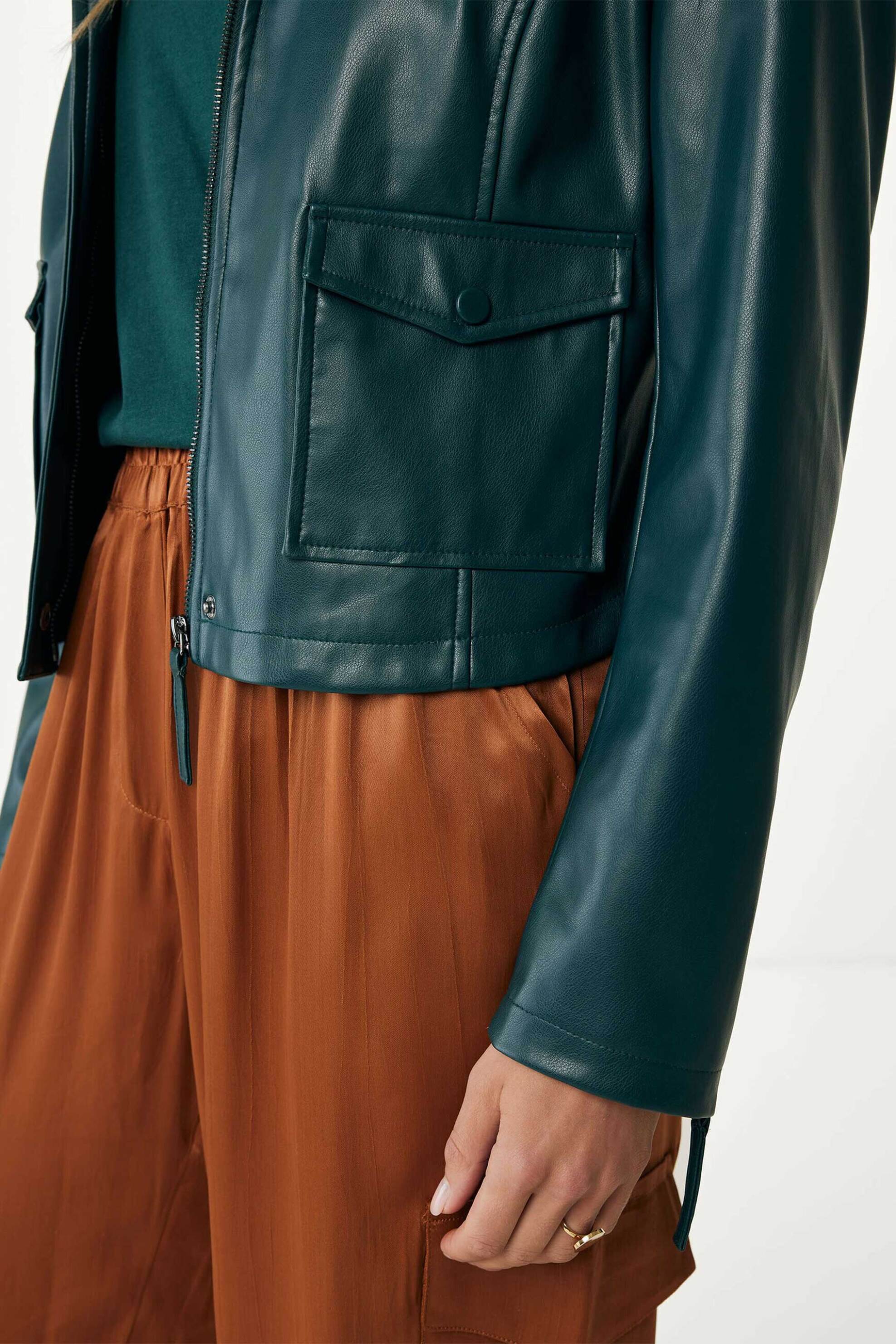 MEXX Mexx γυναικείο jacket από faux leather - NO0706036W Πράσινο Σκούρο - 3