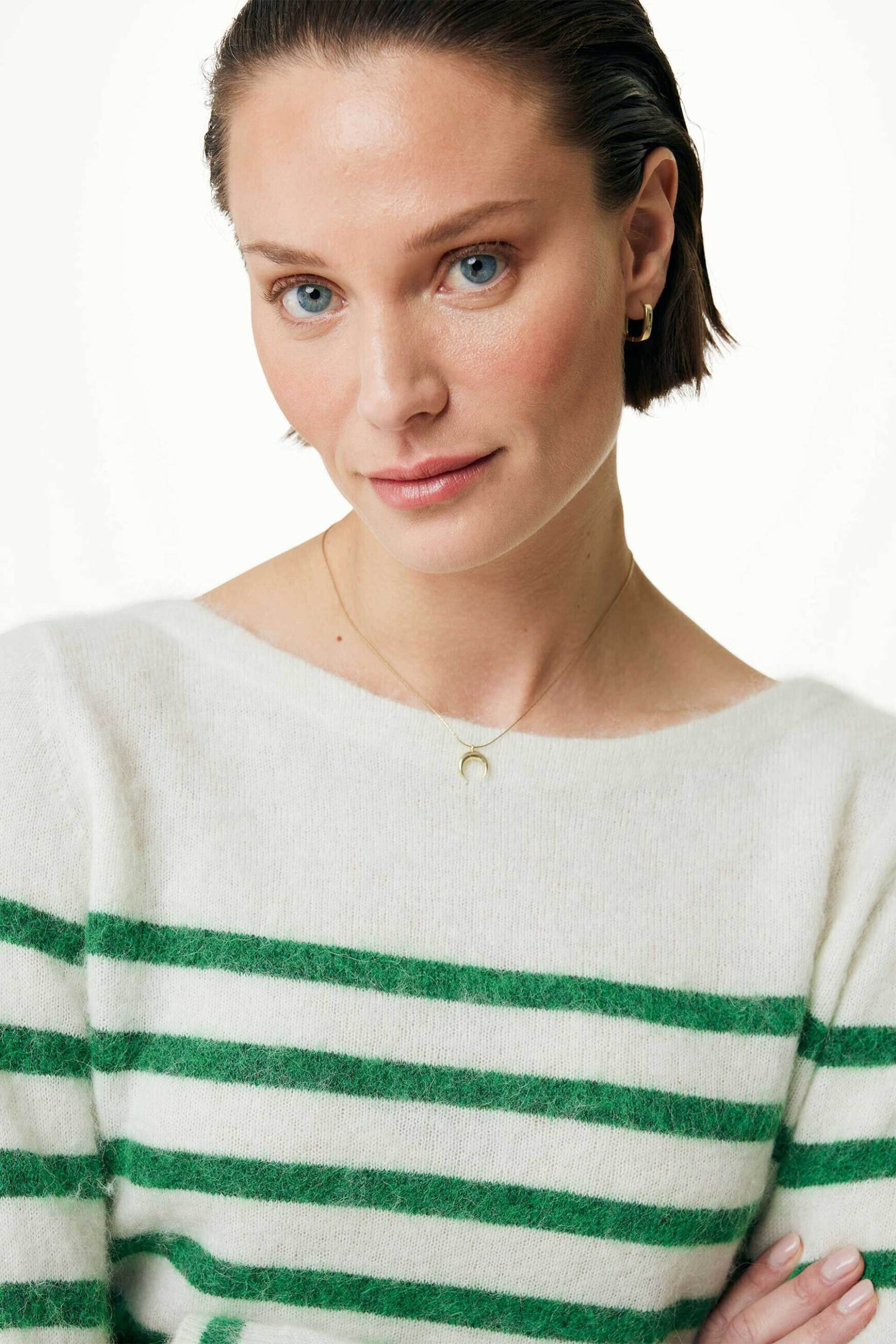 MEXX Mexx γυναικεία μπλούζα πλεκτή με ριγέ print - JO0980036W Εκρού - 3