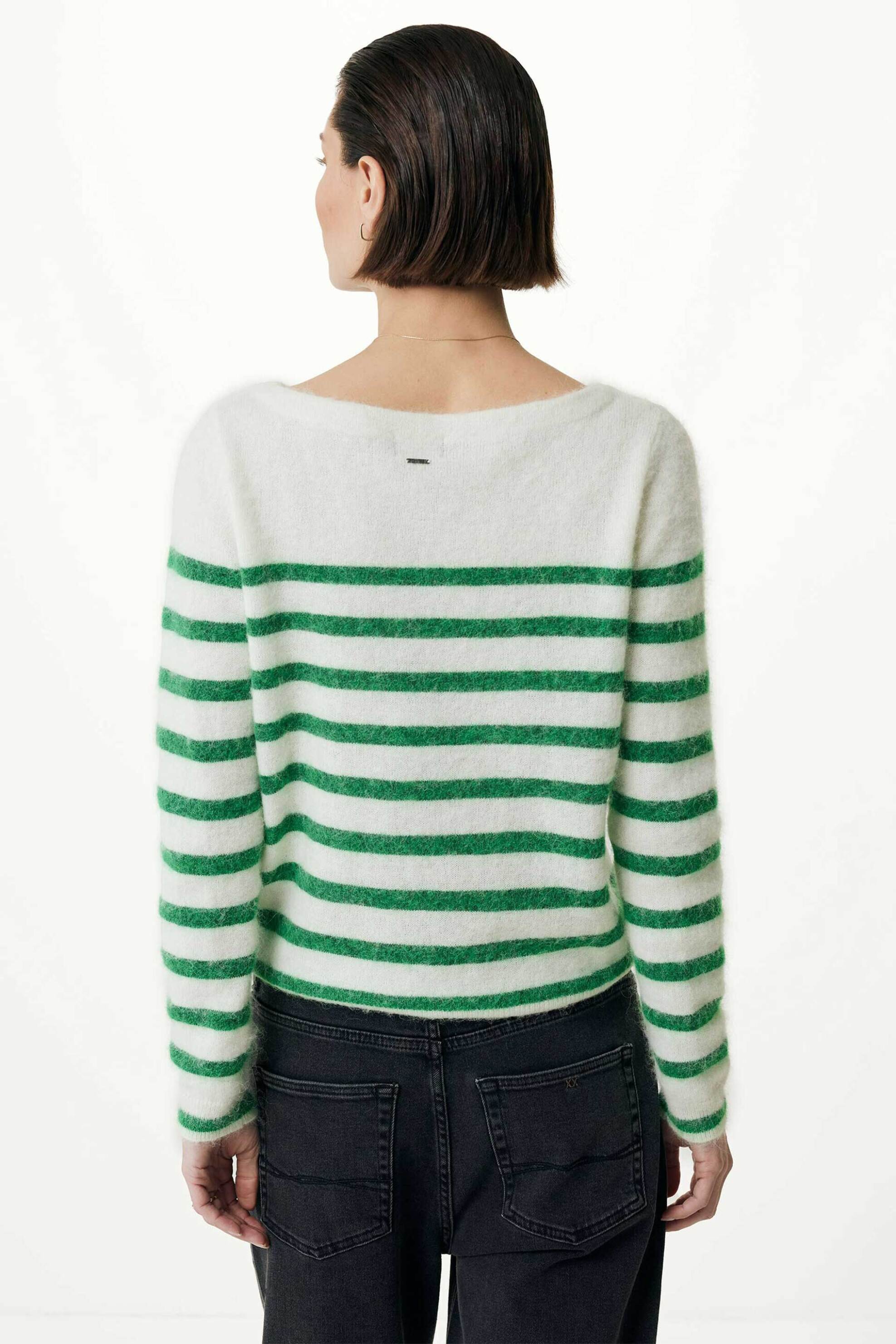 MEXX Mexx γυναικεία μπλούζα πλεκτή με ριγέ print - JO0980036W Εκρού - 4