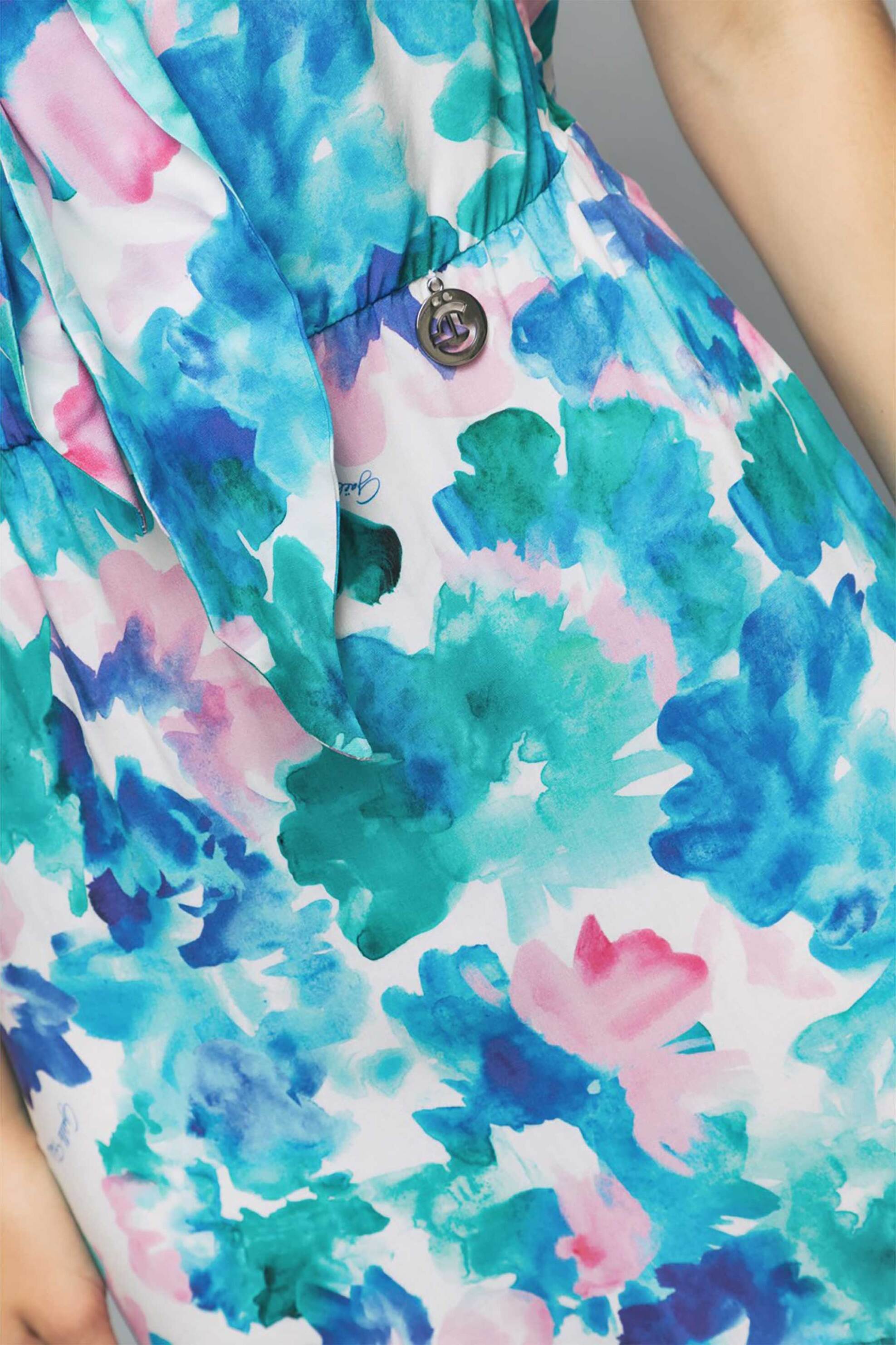 GAELLE Gaelle γυναικείο maxi φόρεμα στράπλες με floral print - GBDP16196 - 4