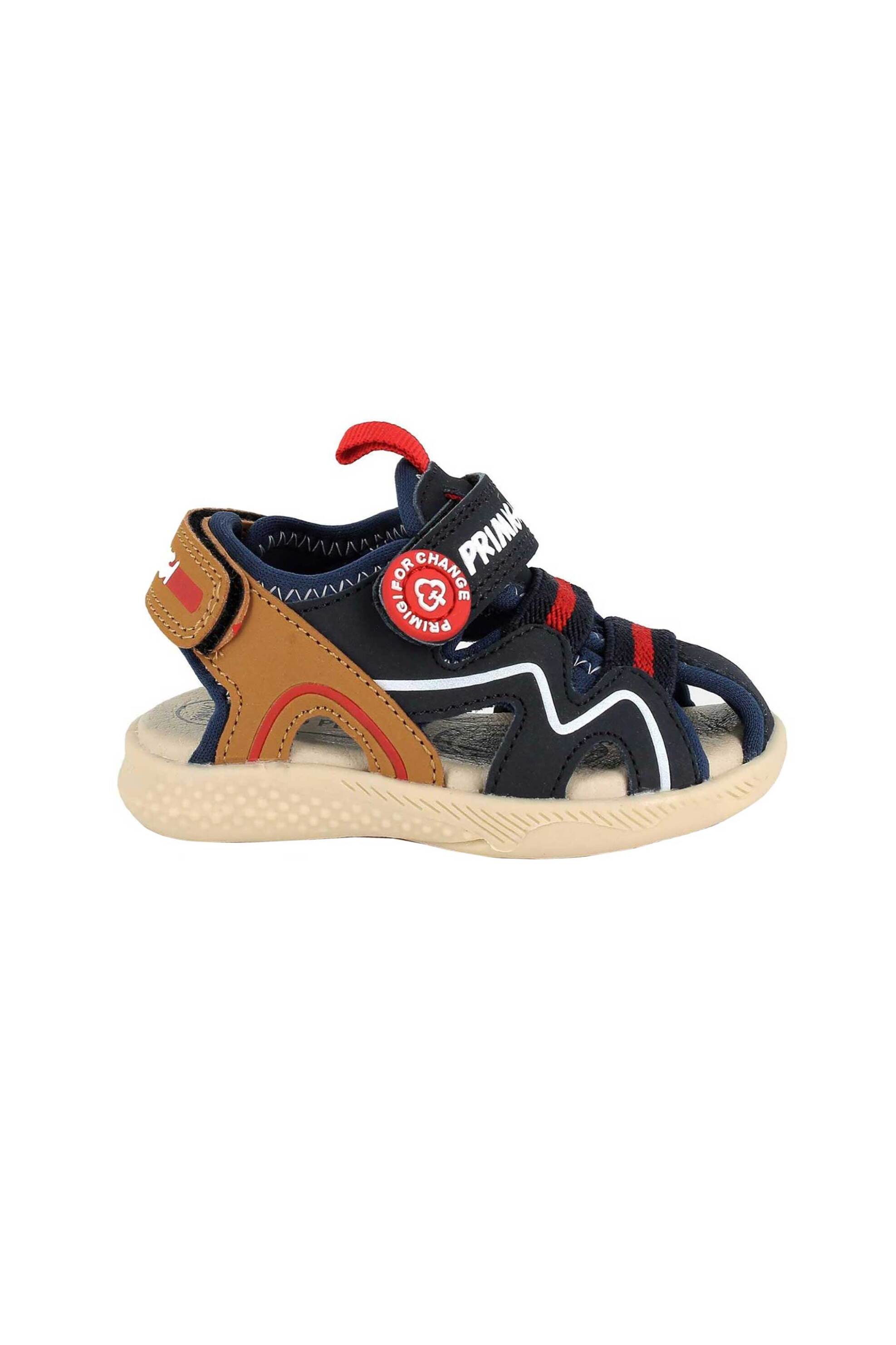 Primigi βρεφικά σανδάλια colorblocked με ανάγλυφο logo και διπλό velcro - 3955833 Μπλε Σκούρο