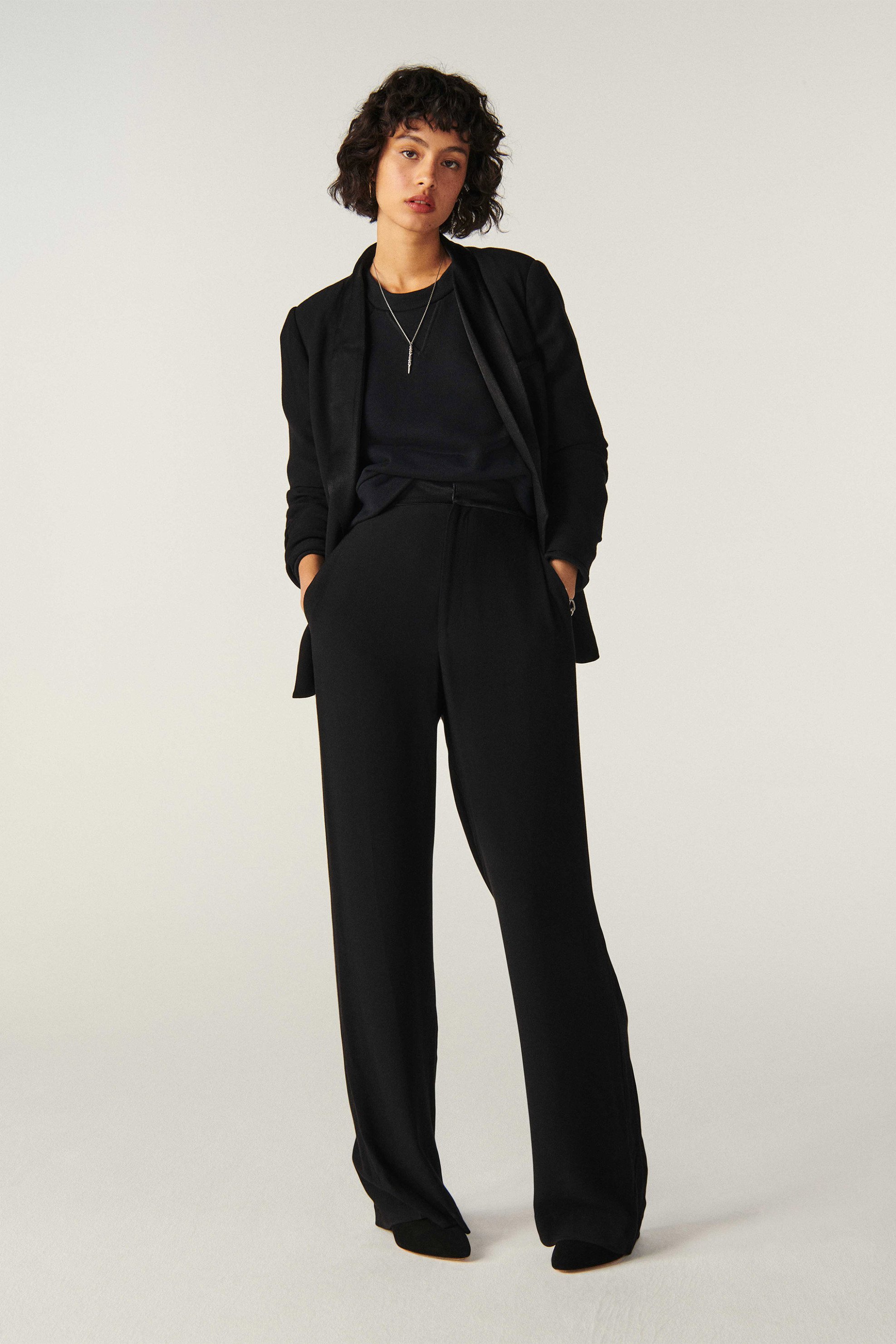 ba&sh γυναικείο σακάκι μονόχρωμο με επένδυση με σατέν "Nash" - 1H22NASH Μαύρο φωτογραφία