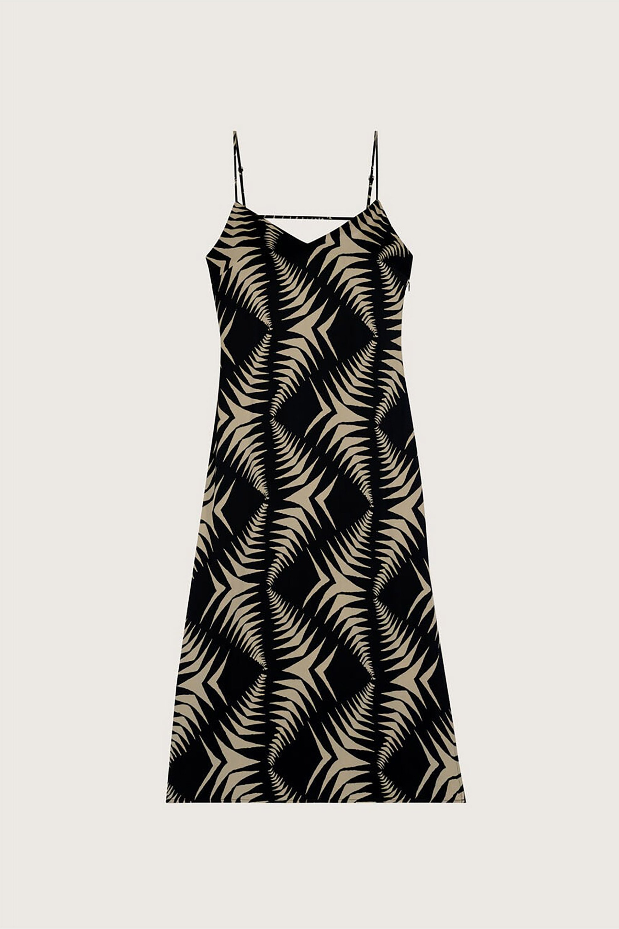 BA&SH ba&sh γυναικείο midi slip φόρεμα με all-over graphic two-tone print "Napi" - 1E23NAPI Μαύρο - 4