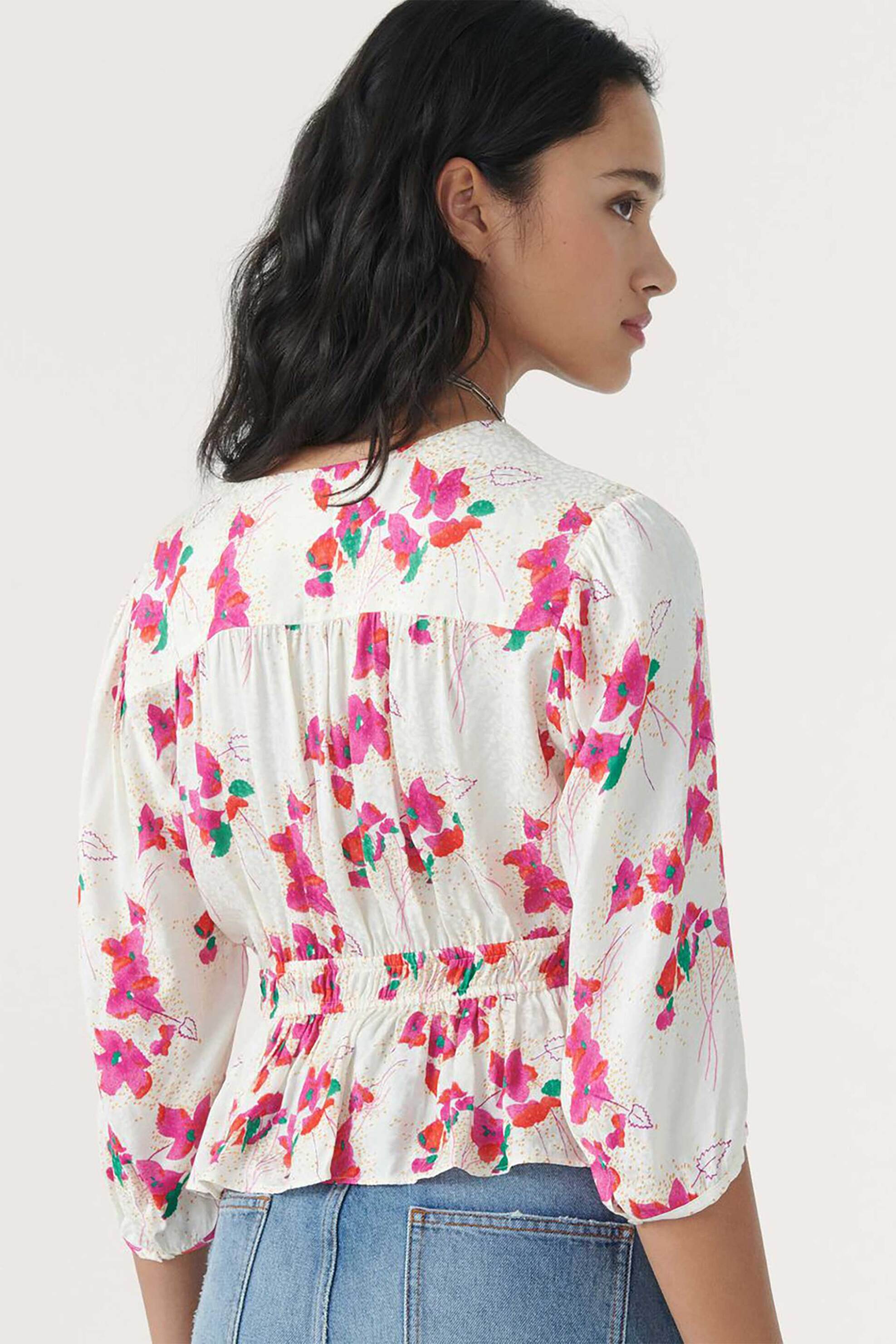 BA&SH ba&sh γυναικεία μπλούζα με μανίκι 3/4 και all-over floral print "Edon" - 1E23EDON Εκρού - 4