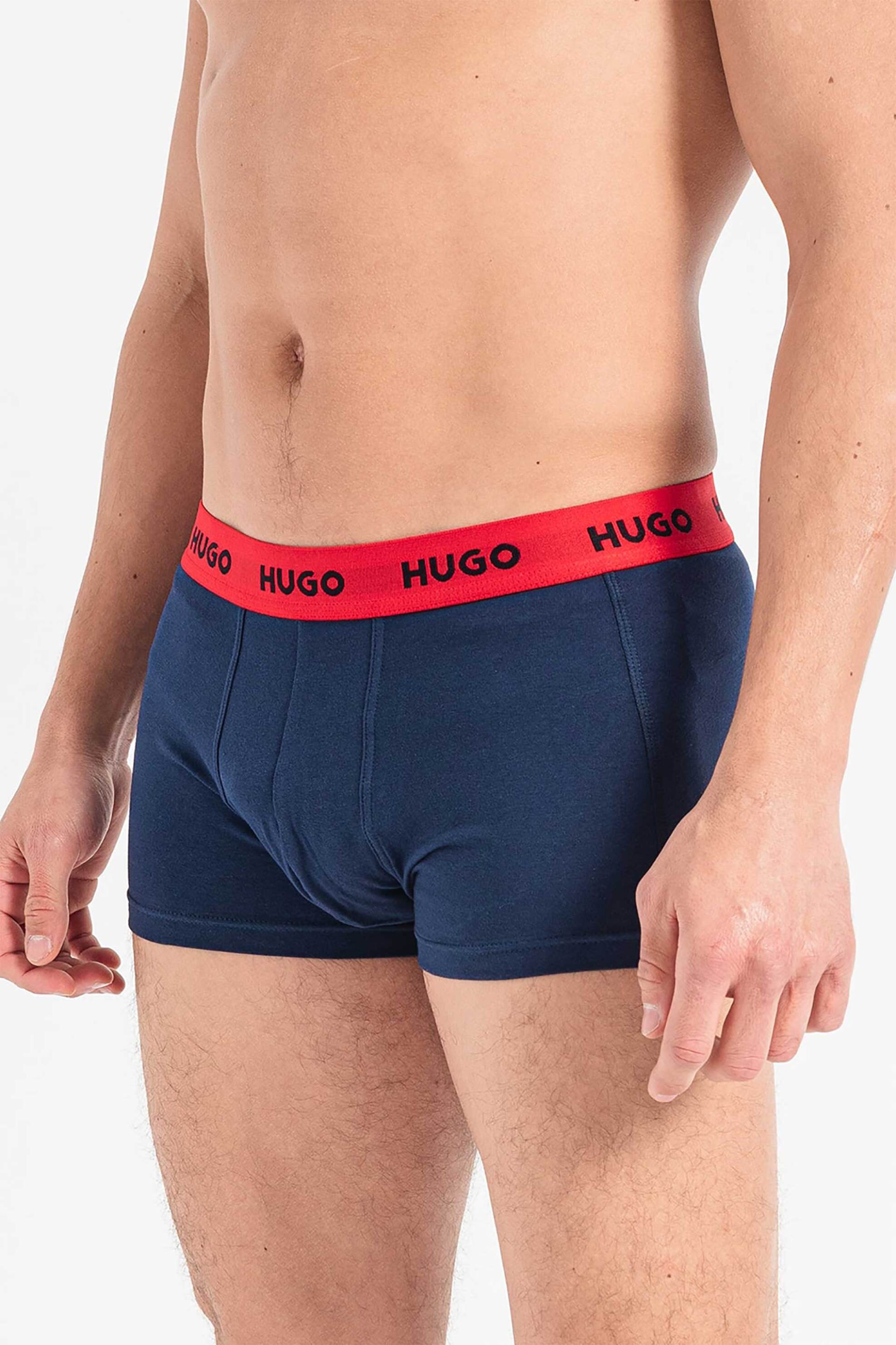 Hugo Boss ανδρικό σετ εσωρούχων με contrast λάστιχο με λογότυπο "Trunk" (3 τεμάχια) - 50469766 Denim Blue Ανοιχτό φωτογραφία