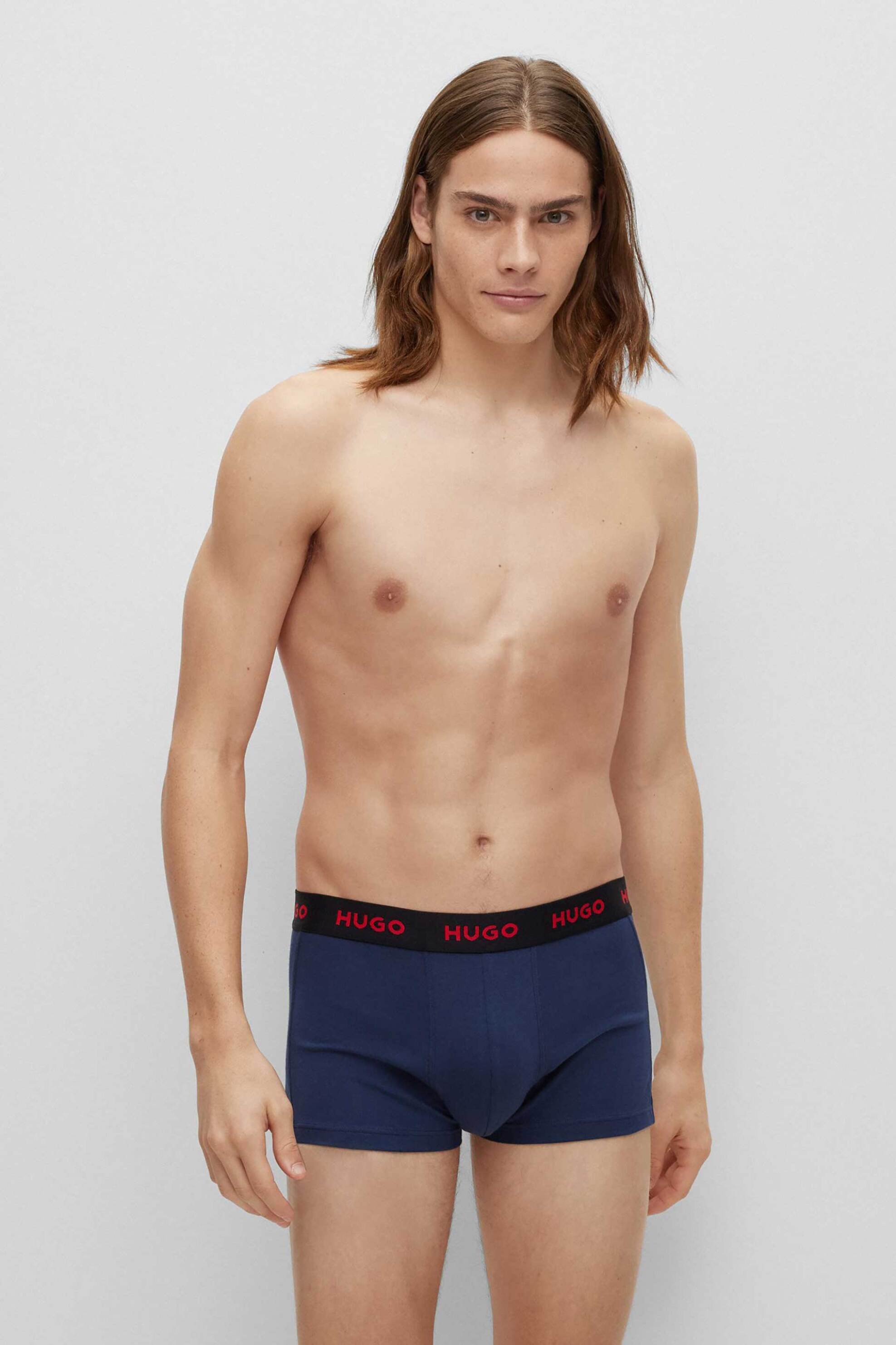 Hugo Boss ανδρικό σετ εσωρούχων με contrast λάστιχο με λογότυπο "Trunk" (3 τεμάχια) - 50469766 Μπλε Σκούρο φωτογραφία