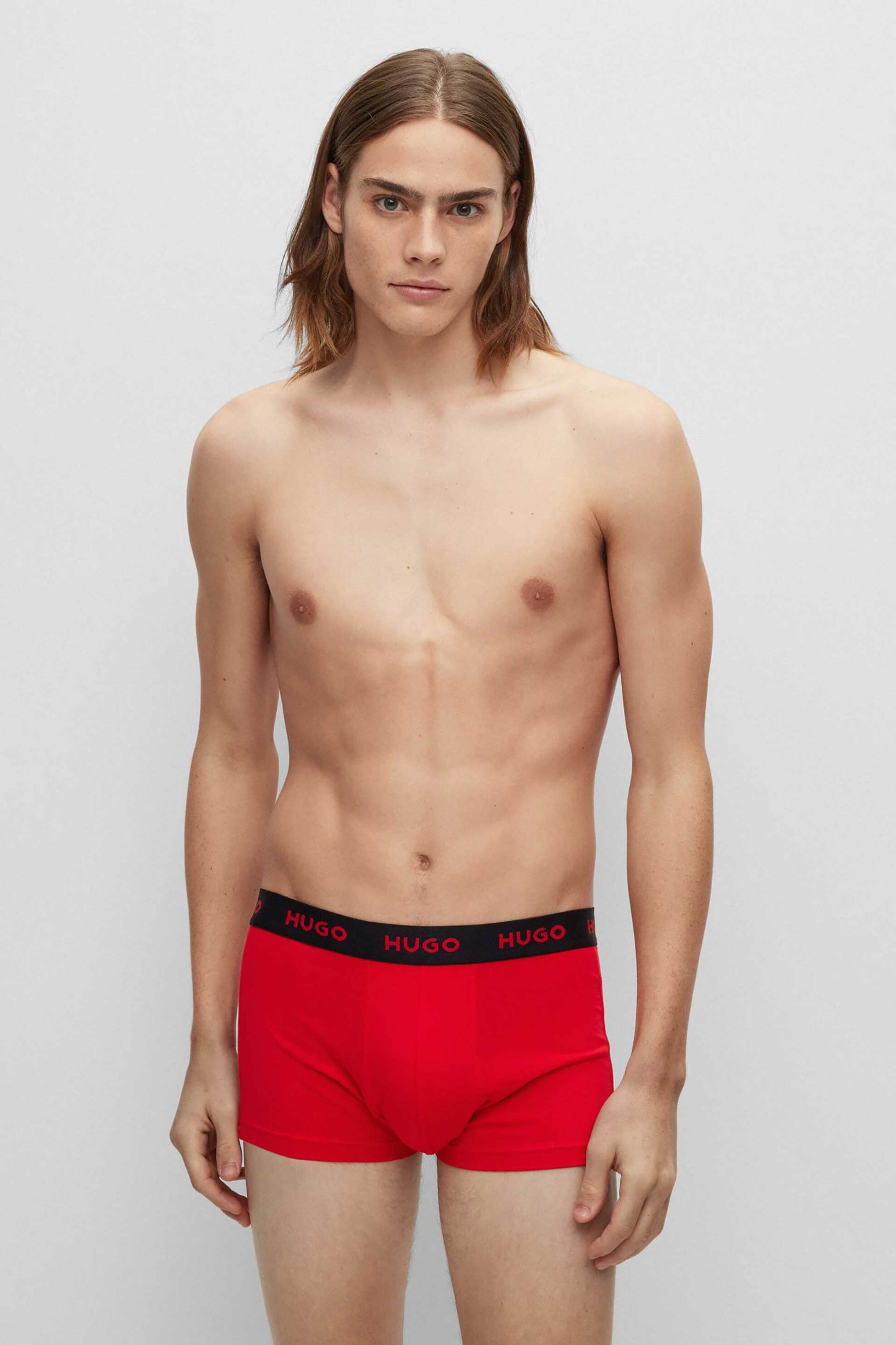 Hugo Boss ανδρικό σετ εσωρούχων με contrast λάστιχο με λογότυπο "Trunk" (3 τεμάχια) - 50469766 Μπλε Σκούρο φωτογραφία