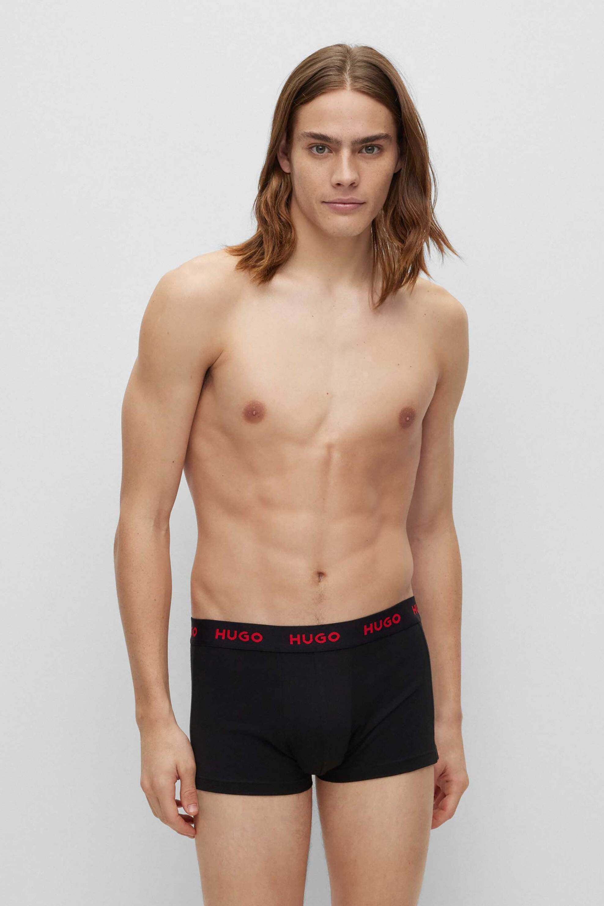 Hugo Boss Ανδρικό Σετ Εσωρούχων με Contrast Λάστιχο Λογότυπο Trunk (3 Τεμάχια) - 50469766 Μπλε Σκούρο