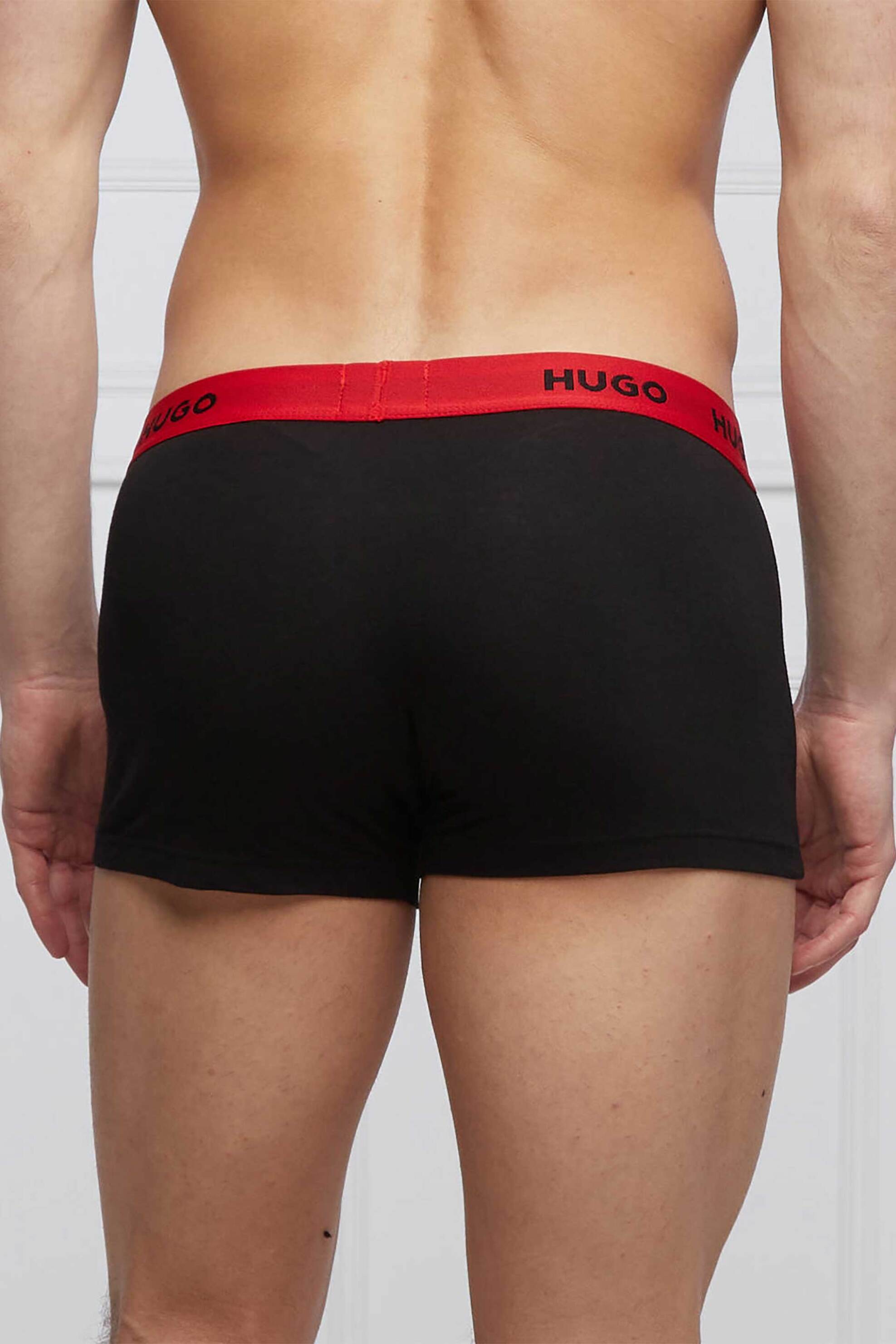 Hugo Boss Ανδρικό Σετ Εσωρούχων με Contrast Λάστιχο Λογότυπο Trunk (3 Τεμάχια) - 50469766 Μαύρο
