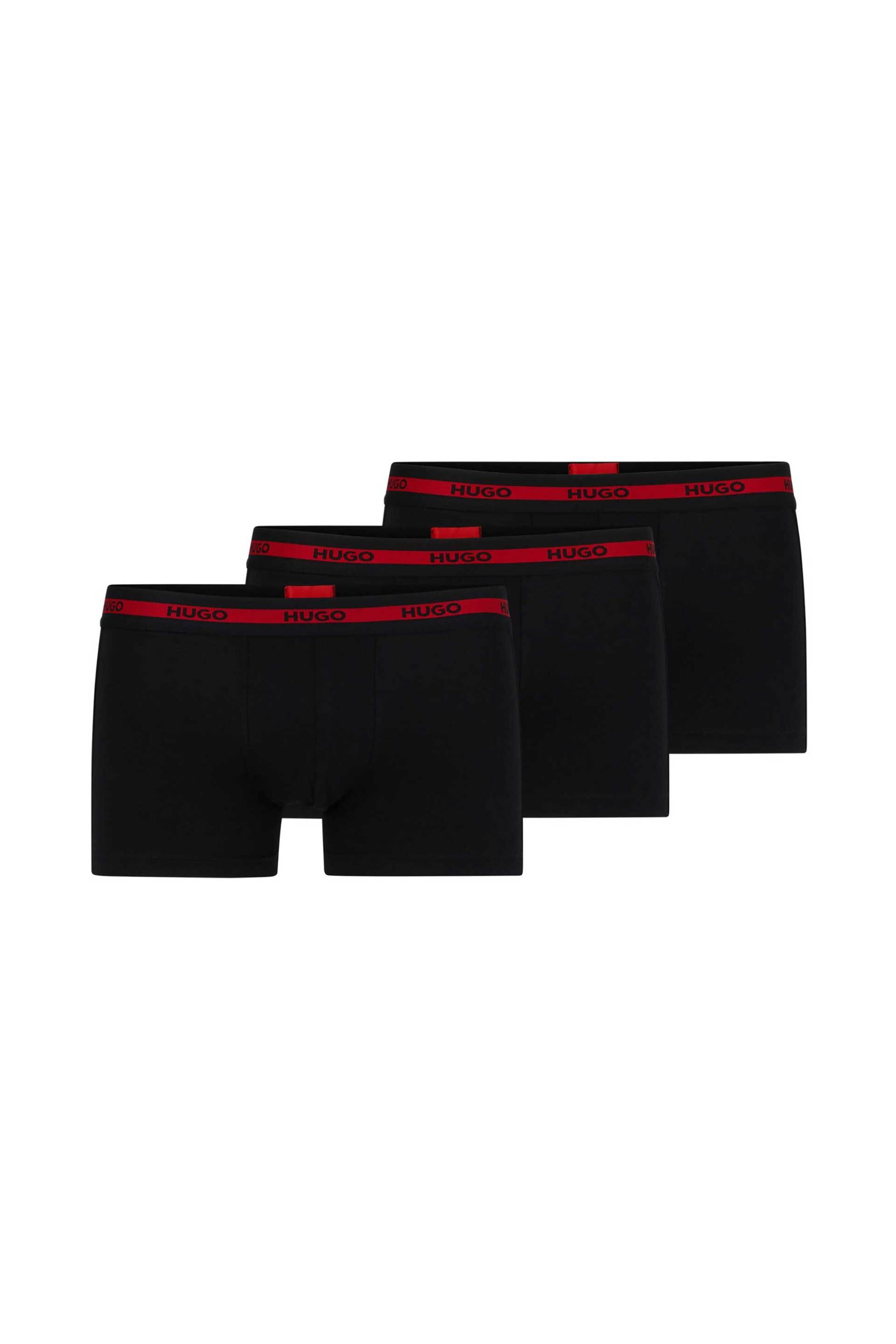Hugo Boss ανδρικό σετ εσωρούχων με ελαστική μέση και επαναλαμβανόμενο λογότυπο "Trunk" (3 τεμάχια) - 50492375 Μαύρο