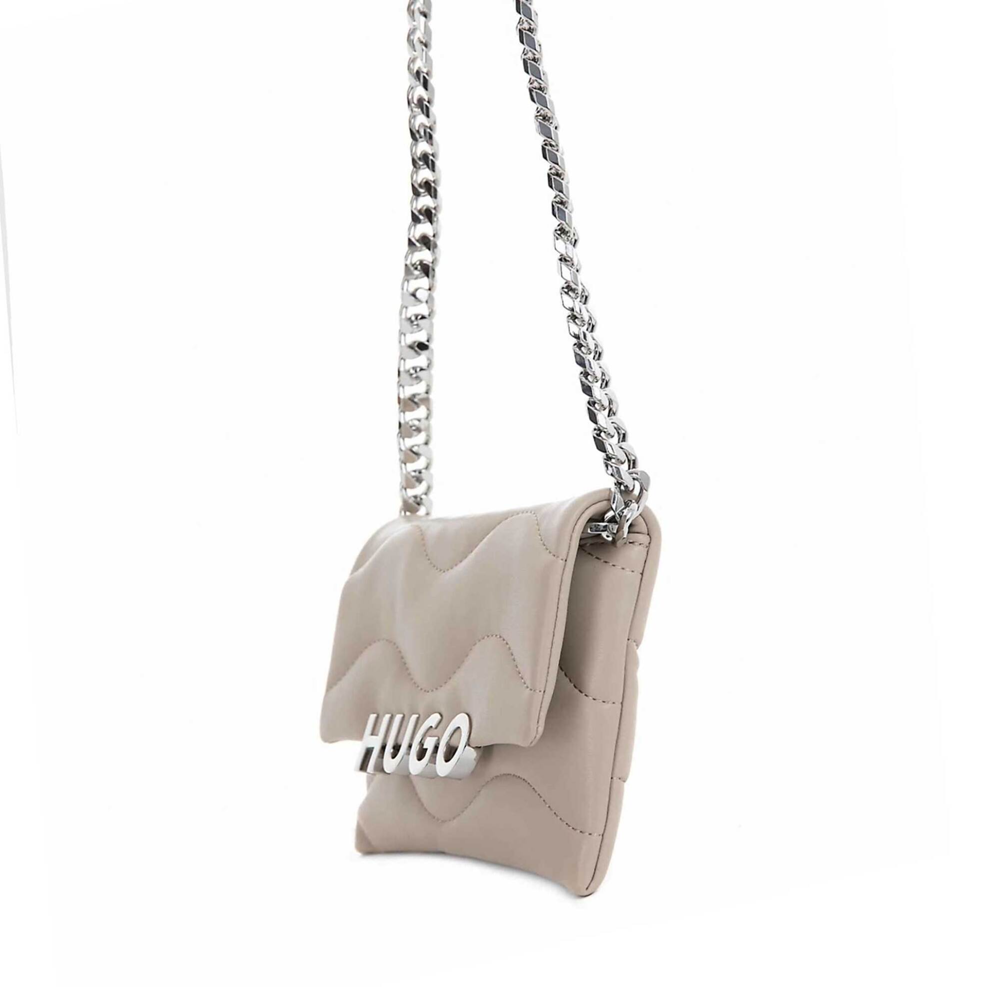 Hugo Boss γυναικείο clutch μονόχρωμο με μεταλλικό λογότυπο "Lizzie" - 50497874 Μπεζ φωτογραφία