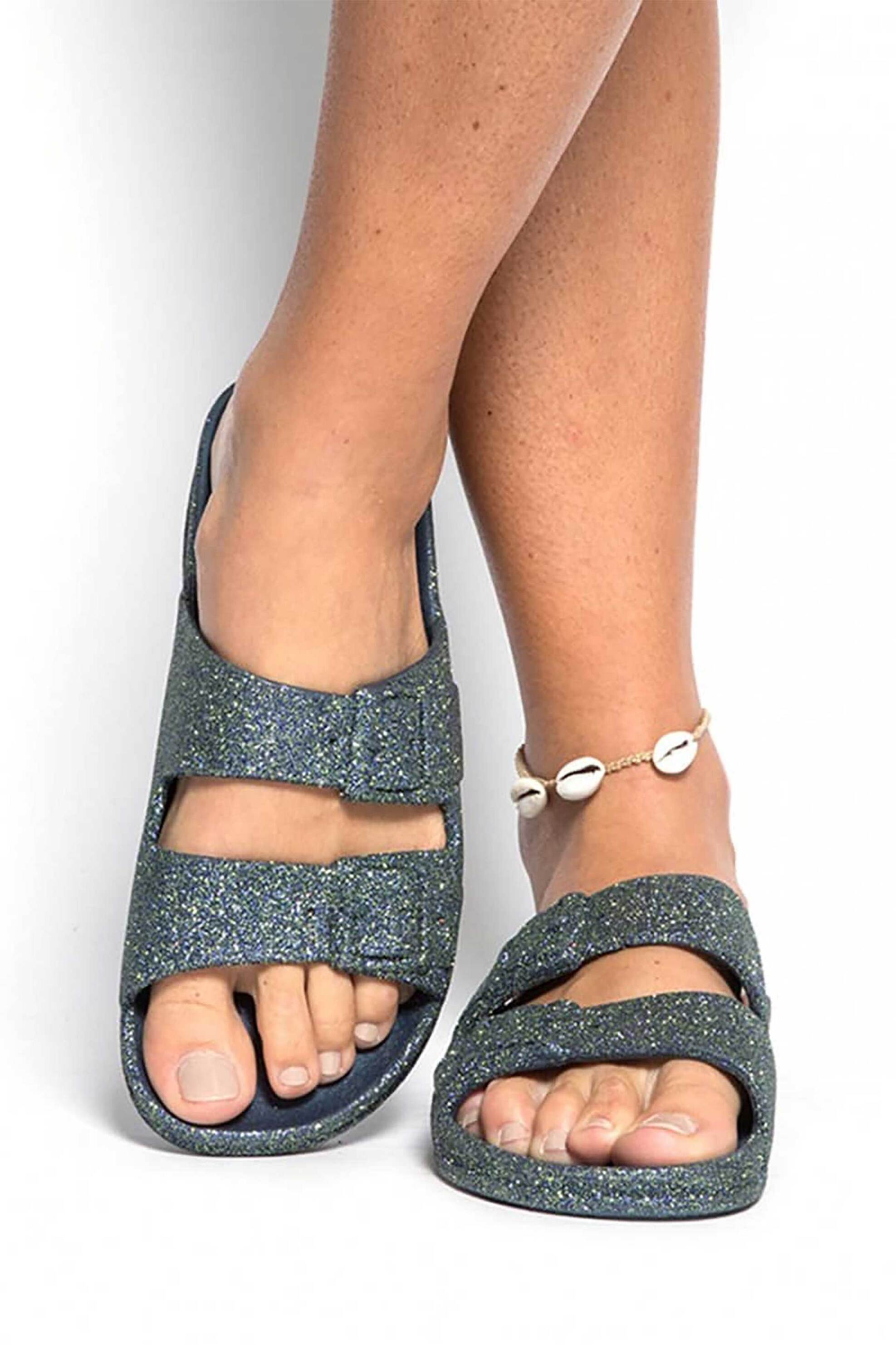 Cacatoès γυναικείες sparkly σαγιονάρες "Trancoso" - TRANCOWE23 Μπλε Σκούρο φωτογραφία