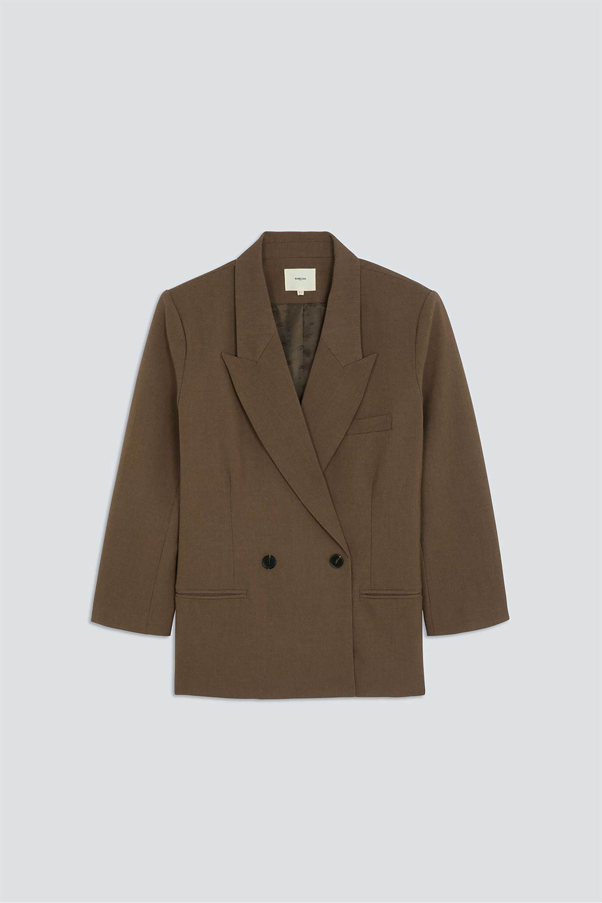 SUNCOO PARIS Suncoo Paris γυναικείο σακάκι oversized "Duke" - C10153H26 Καφέ - 4