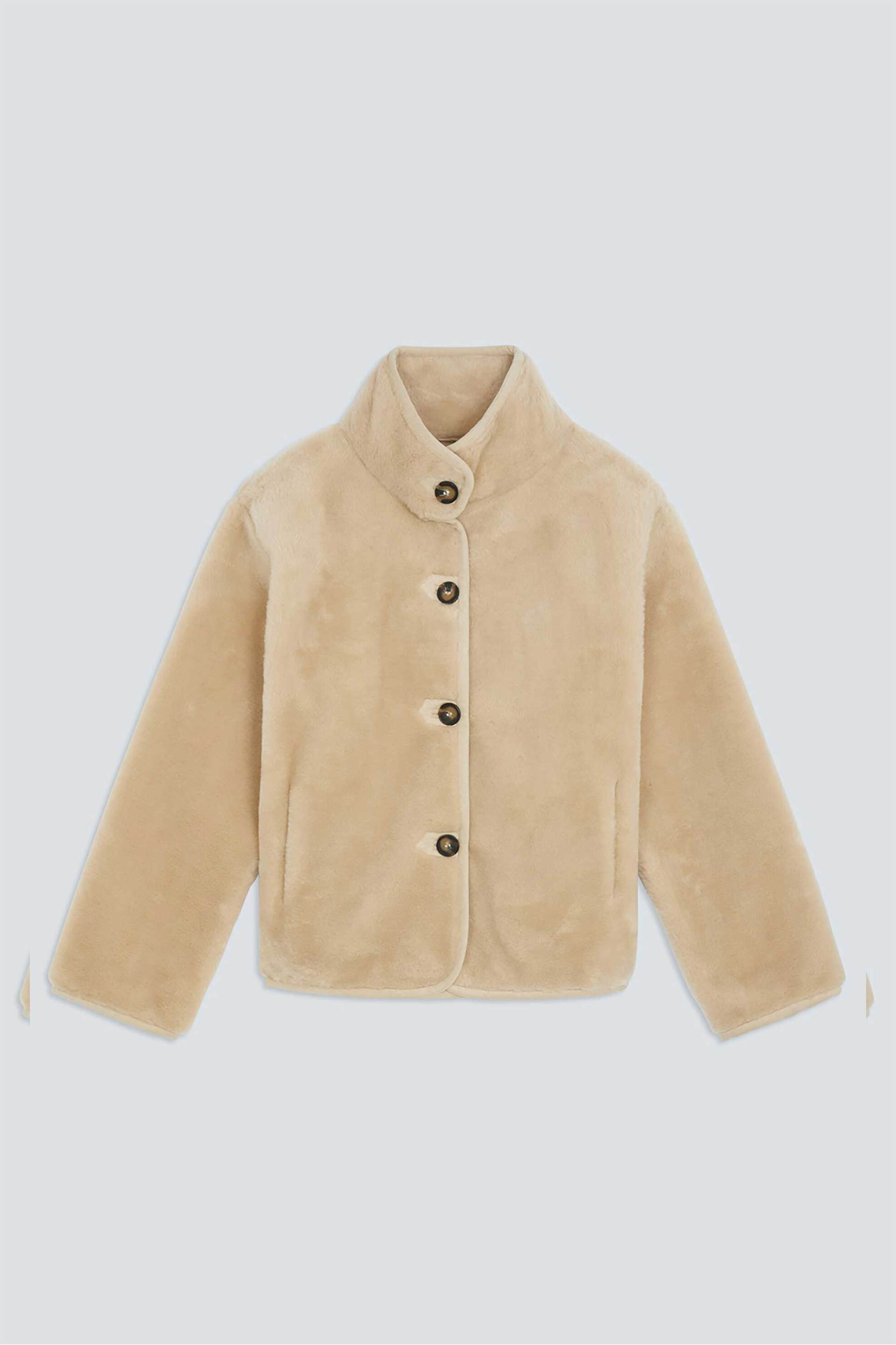 SUNCOO PARIS Suncoo Paris γυναικείο jacket faux fur "Elite" - C11277H26 Μπεζ - 4