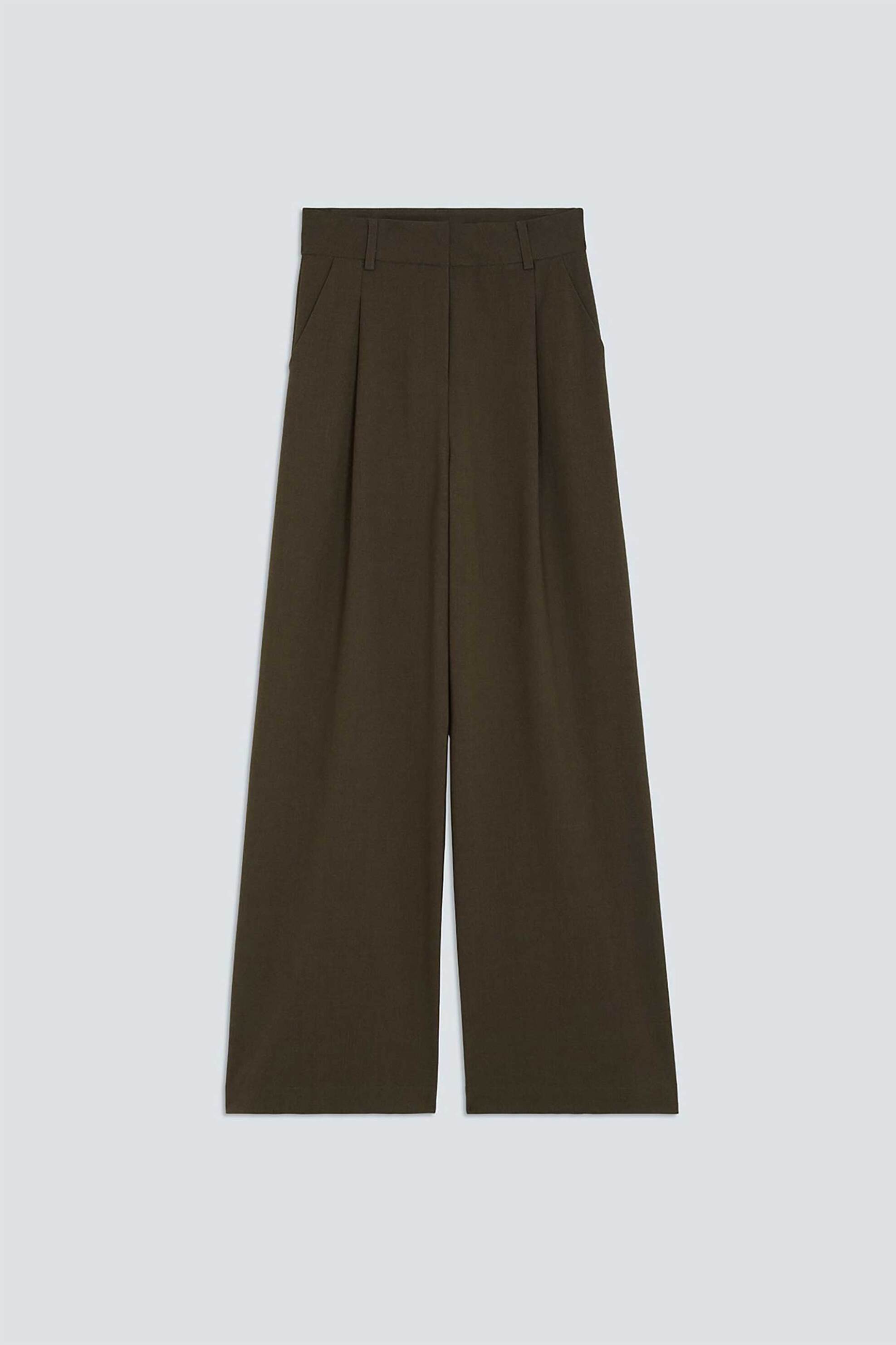 SUNCOO PARIS Suncoo Paris γυναικείο παντελόνι μονόχρωμο Wide Leg"Jonas" - C04371H26 Καφέ - 4