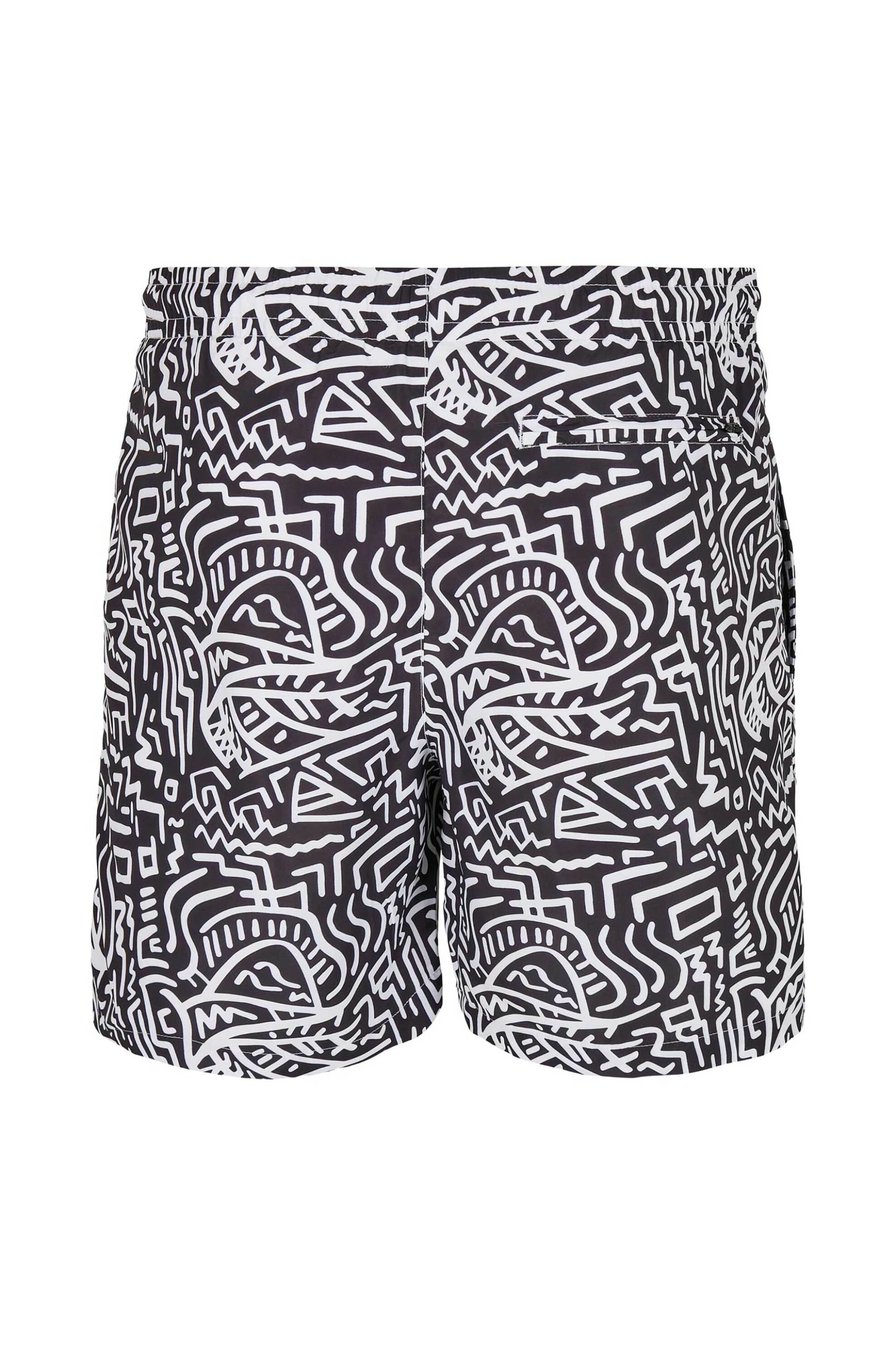 Urban Classics ανδρικό μαγιό με all-over print - TB2679 Μαύρο φωτογραφία
