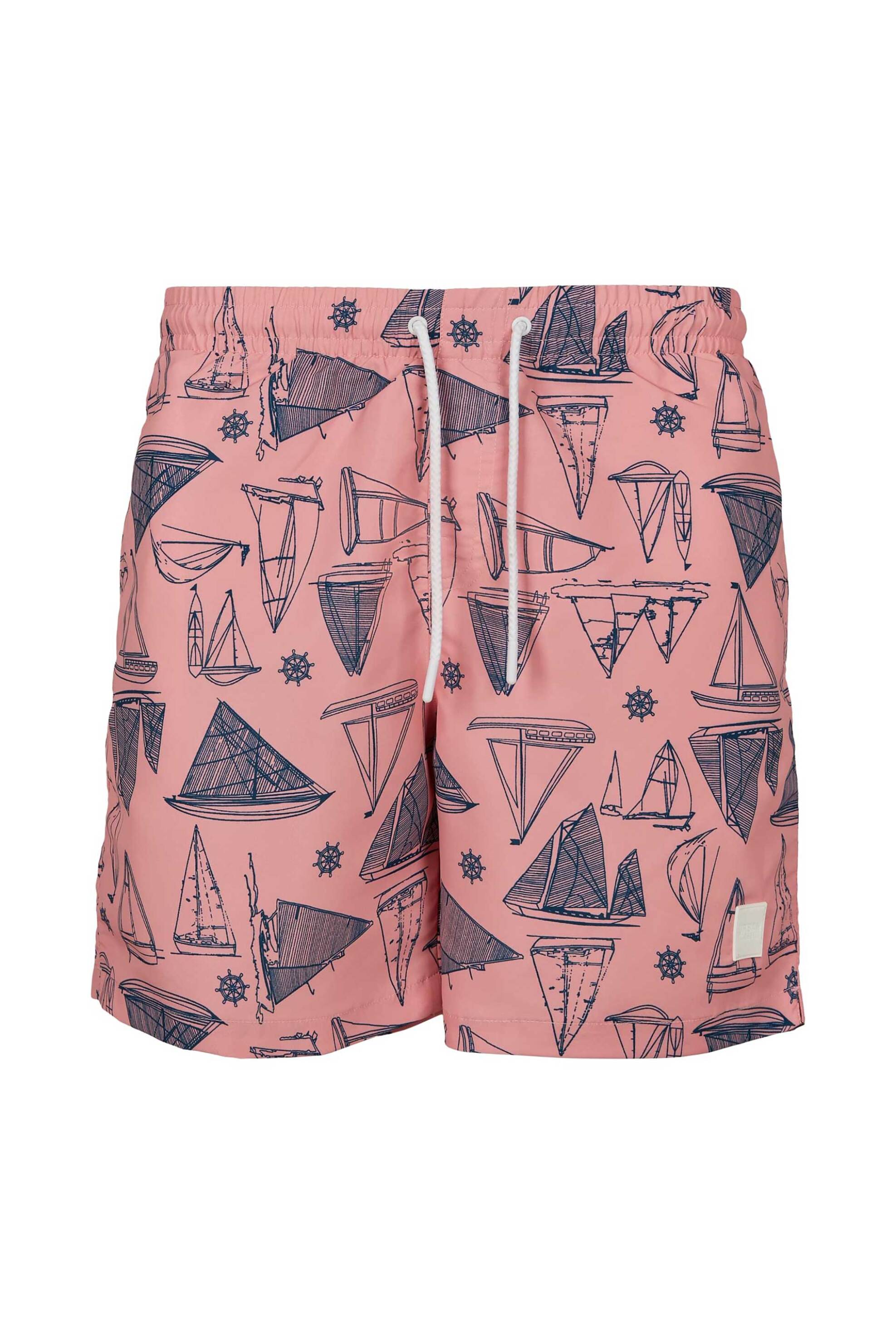 URBAN CLASSICS Urban Classics ανδρικό μαγιό με all-over print - TB2679 Ροζ