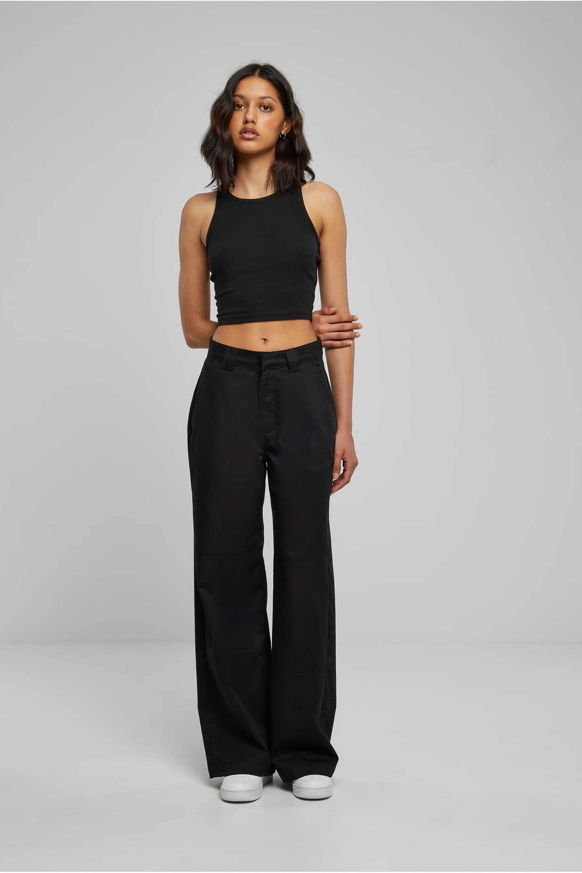 Urban Classics γυναικείo cropped top rib - TB1498 Μαύρο φωτογραφία