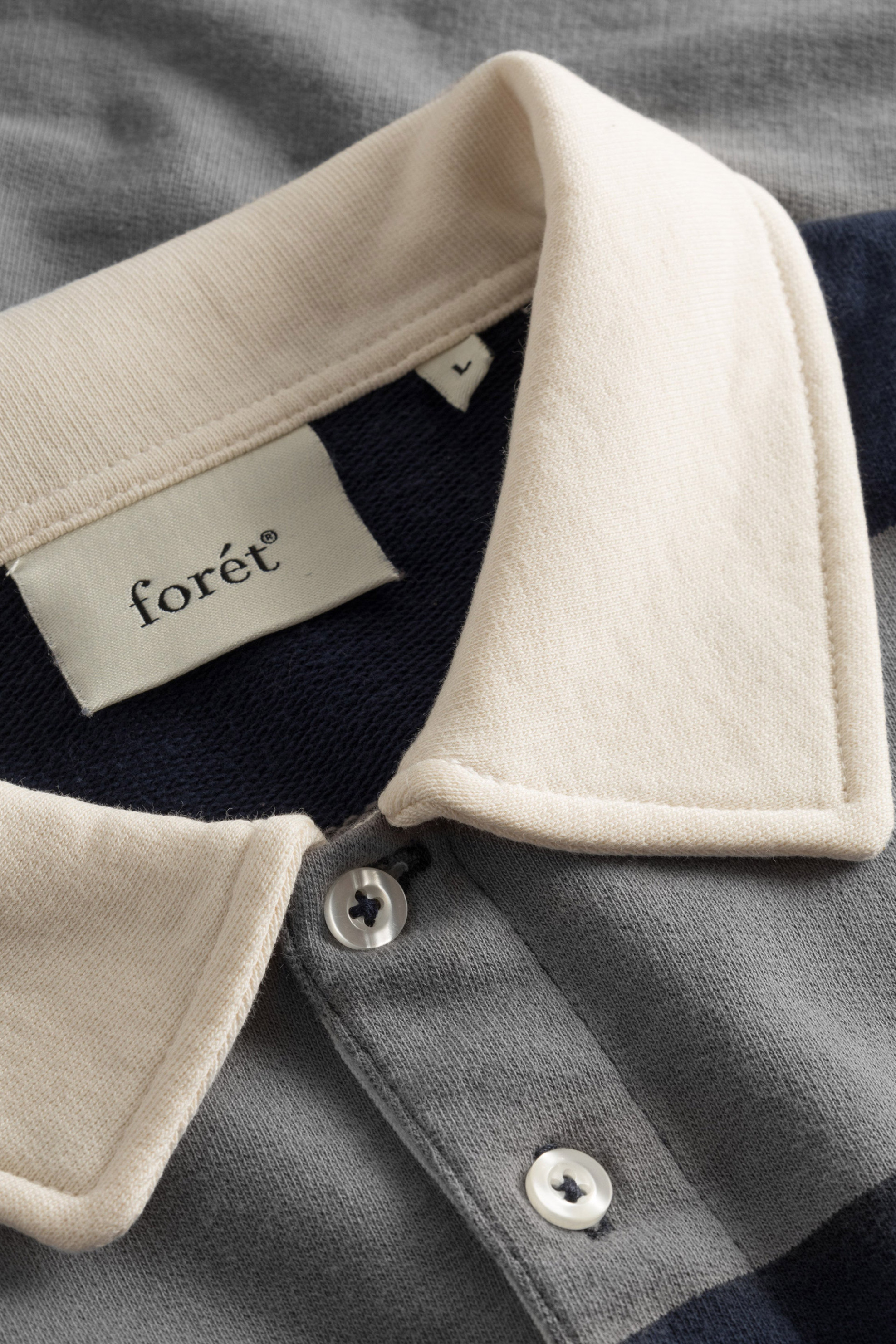 Forét ανδρική πόλο μπλούζα με ριγέ σχέδιο και contrast logo print μπροστά "Match" - 2543 Ανθρακί φωτογραφία