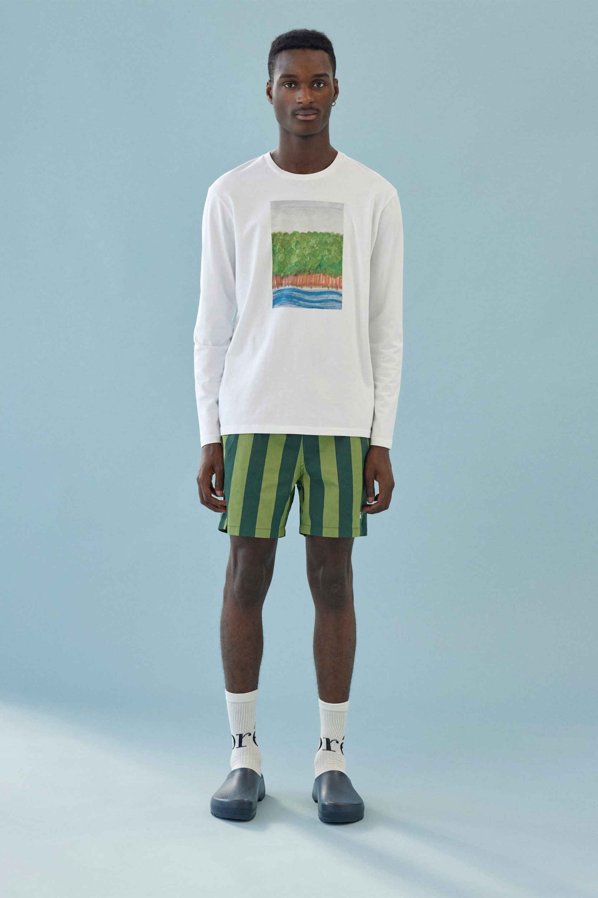 FORÉT Forét ανδρική μακρυμάνικη μπλούζα με graphic print Regular Fit "Trotter" - 2751 Λευκό