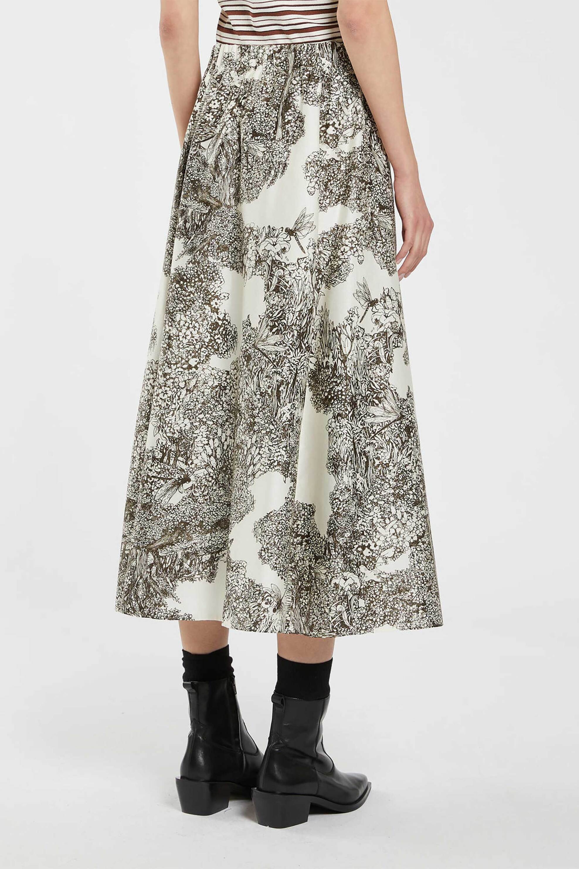 iBlues γυναικεία midi φούστα με floral print Loose Fit - 2517101081200 Κρέμ φωτογραφία